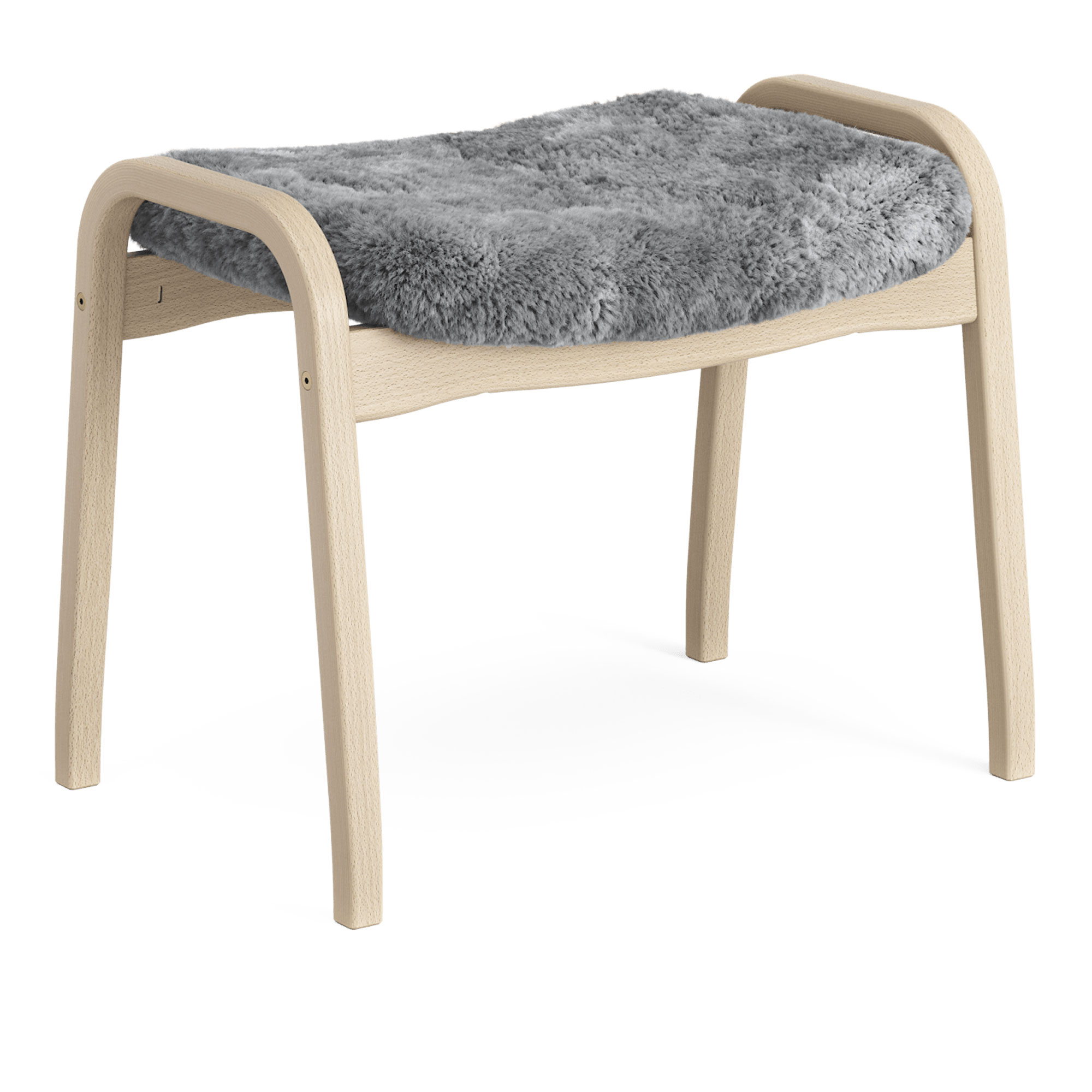 Swedese - Lamino fotpall naturlackad bok/fårskinn scandinavian grey - Fotpallar - Yngve Ekström - Grå - Trä/Ull