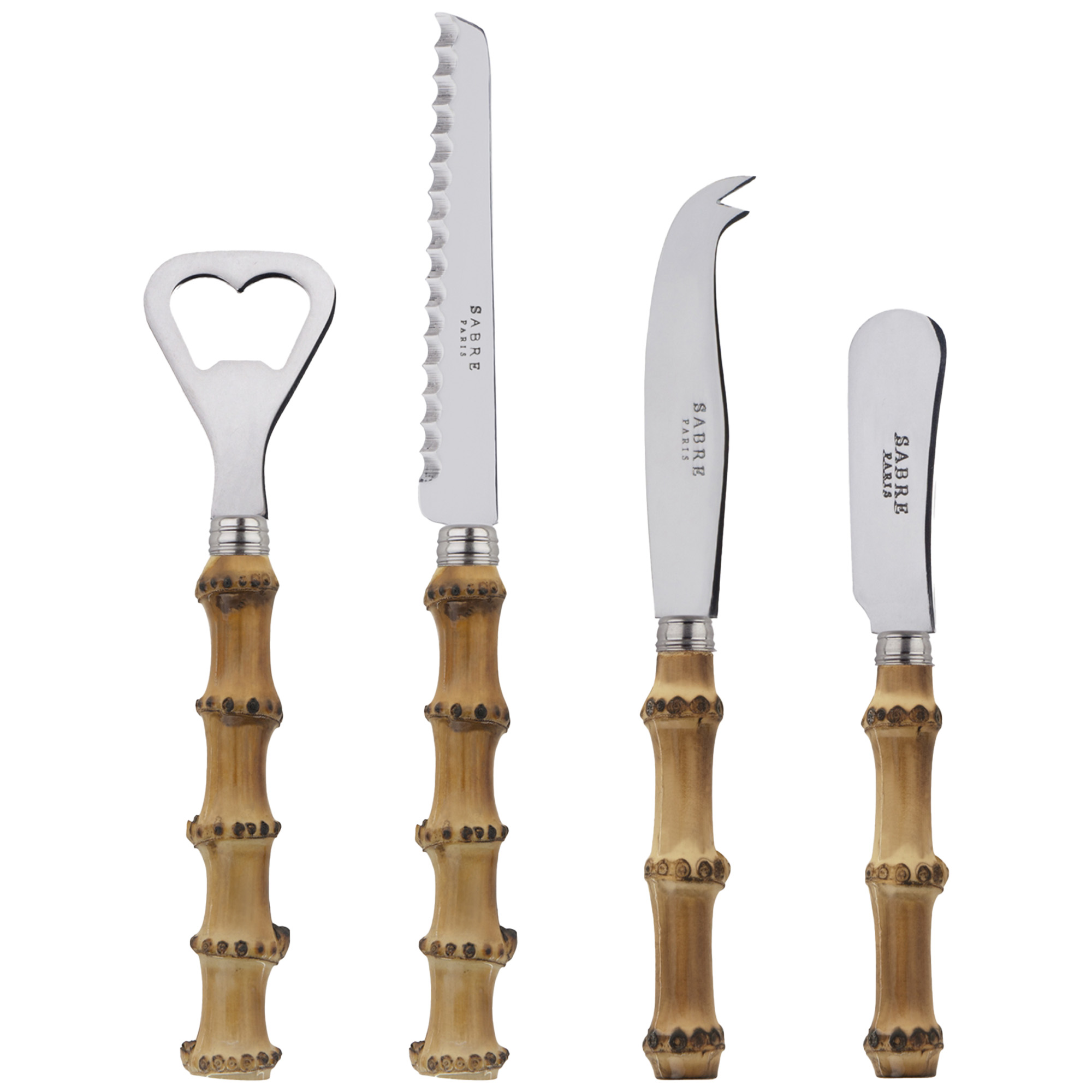 Sabre Paris - Panda Aperitif Set Bamboo - Serveringsbestick - Pascale Gelb | Servering - Bestick - Serveringsbestick | Möbelexperten