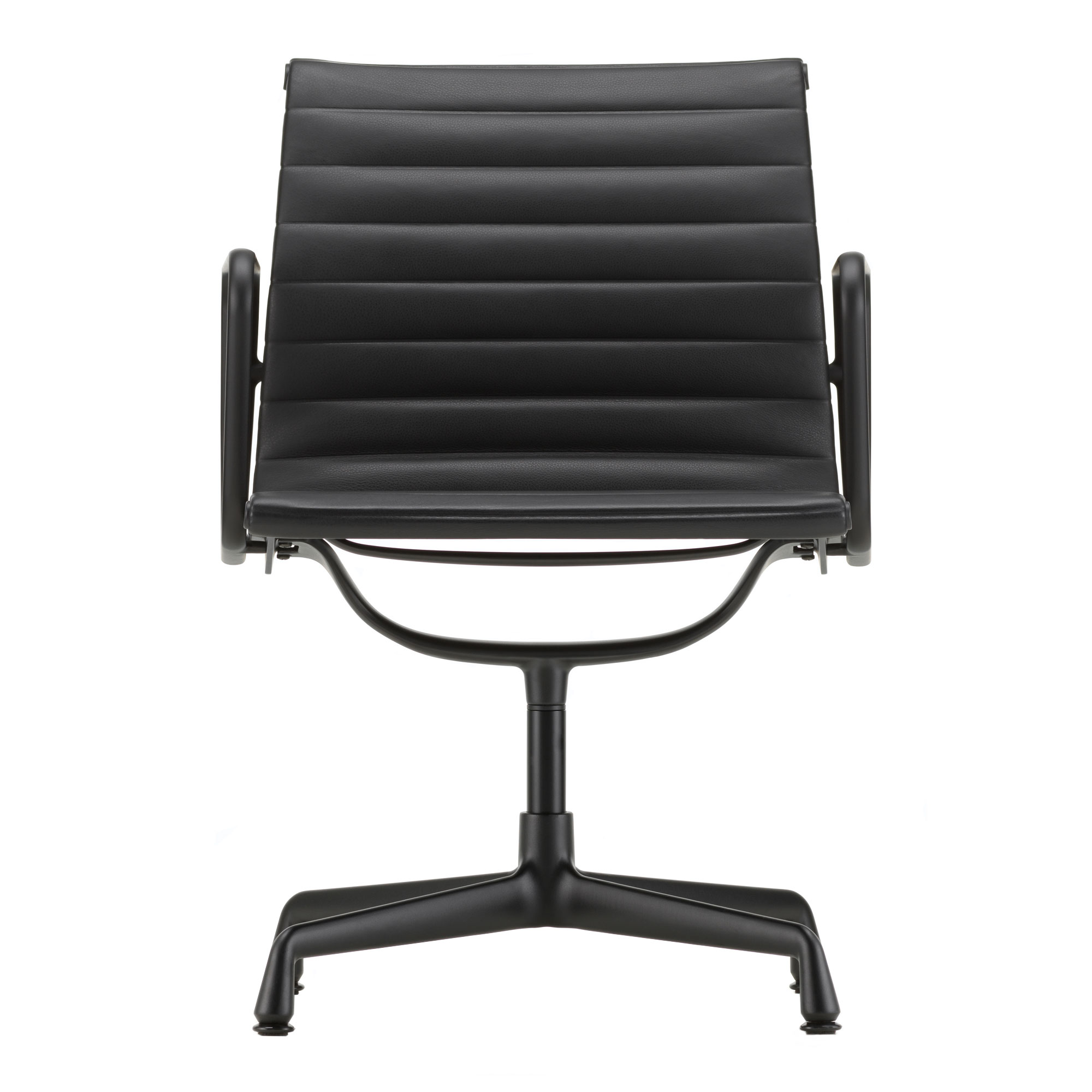 Vitra - EA 108, Svart Bas, Läder: Kat. L20 - Leather - 72 - Skrivbordsstolar - Charles & Ray Eames - Vit