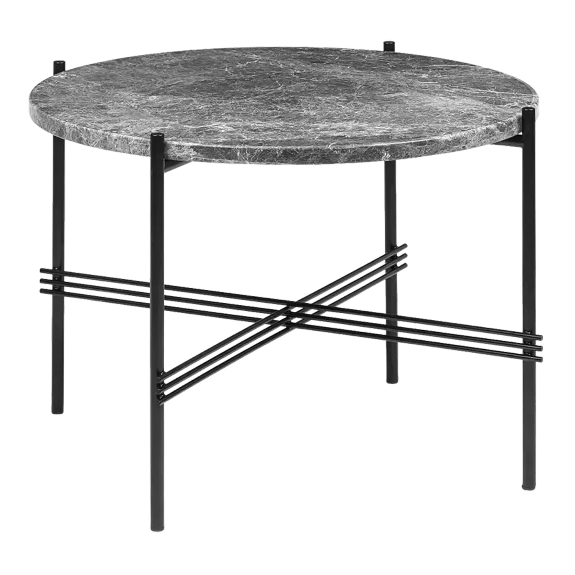 Gubi - Ts Coffee Table Ø 55 x 41 cm Grey Emparador/Black - Soffbord - GamFratesi