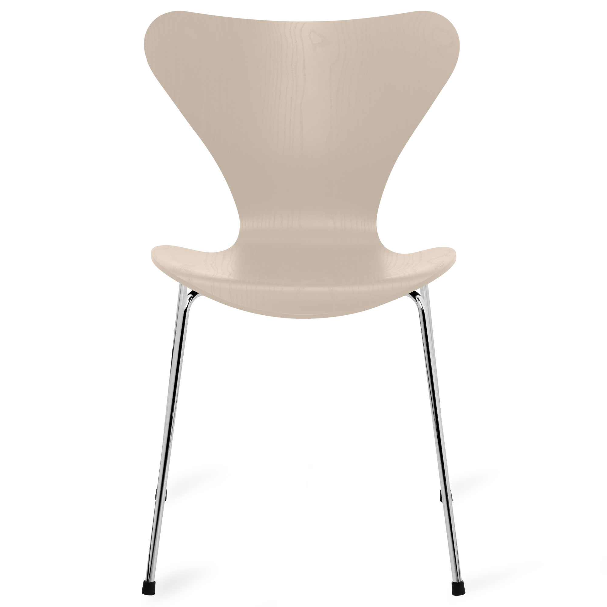 Fritz Hansen - Sjuan 3107 stol färgad askfanér chrome / light beige - Matstolar - Arne Jacobsen - Beige - Metall/Trä | Möbler - Stolar Och Pallar - Matstolar | Möbelexperten