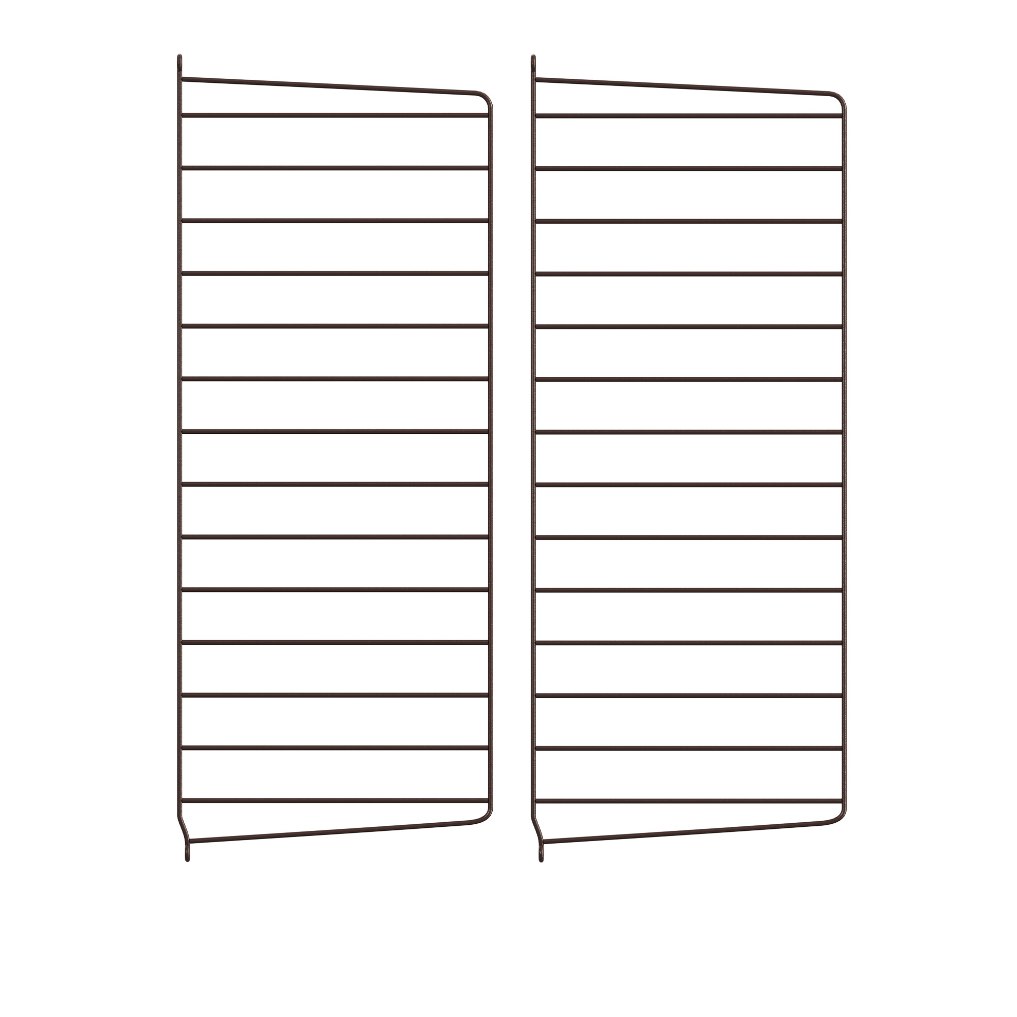 string - väggavel 75 x 30 cm 2-pack mörkbrun - hyllor & hyllsystem - brun - metall