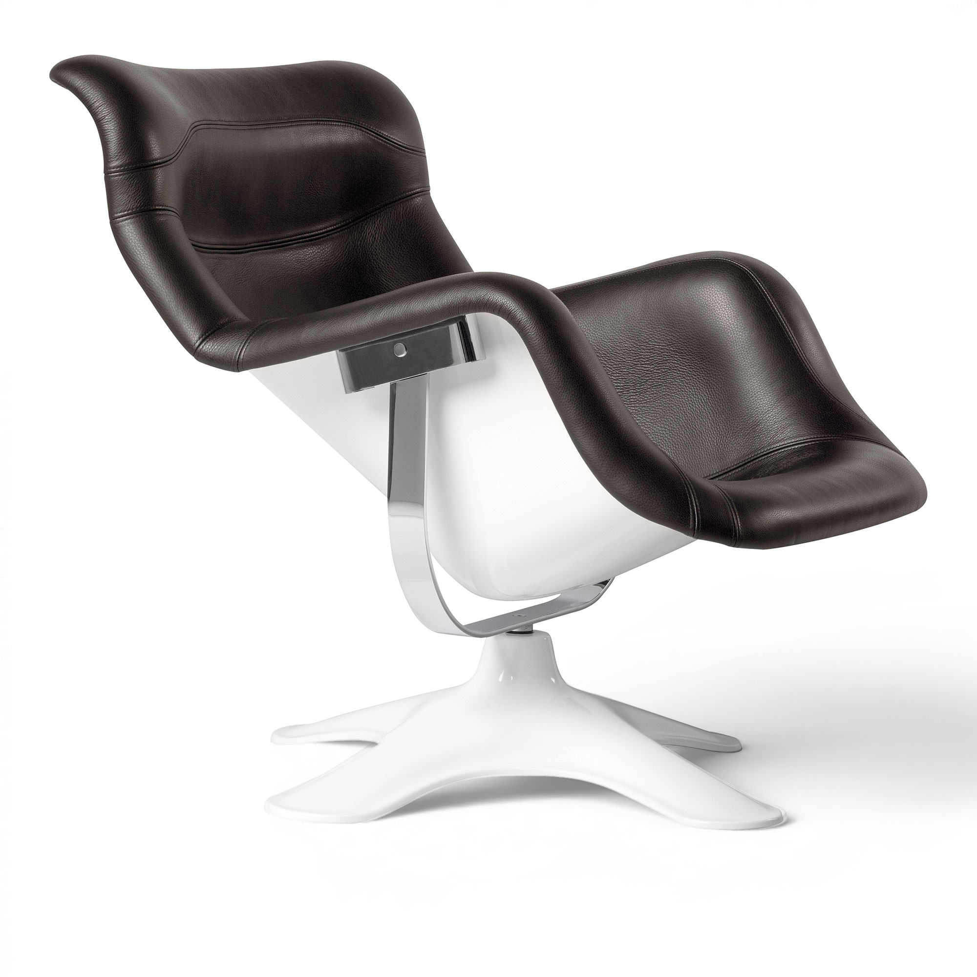 Artek - Karuselli F&aring;t&ouml;lj, L&auml;der L1, Prestige Dark Brown - F&aring;t&ouml;ljer - Yrj&ouml; Kukkapuro - Brun - L&auml;der/Metall/Syntetiskt