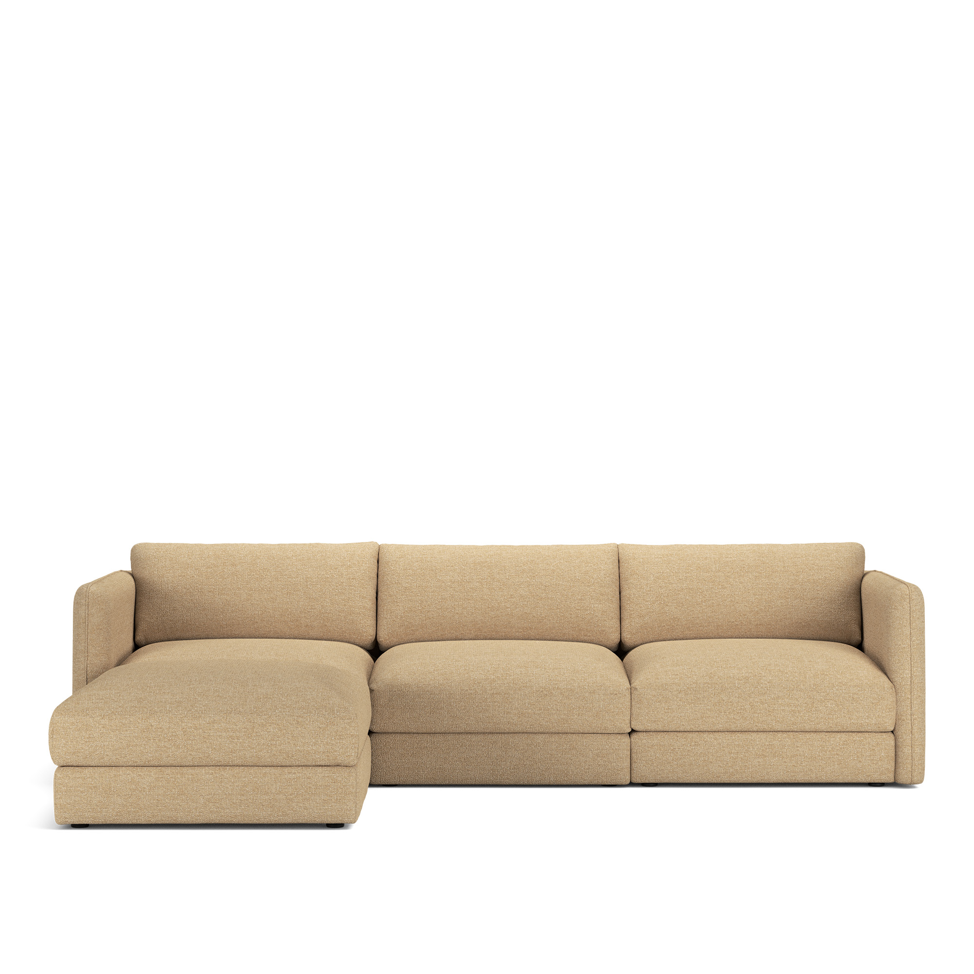 NOGA - Pavarotti 3-Seater + Footstool, Fixed Cover, Cushion Variant 03, Lucinasco 03 - Soffor - Beige