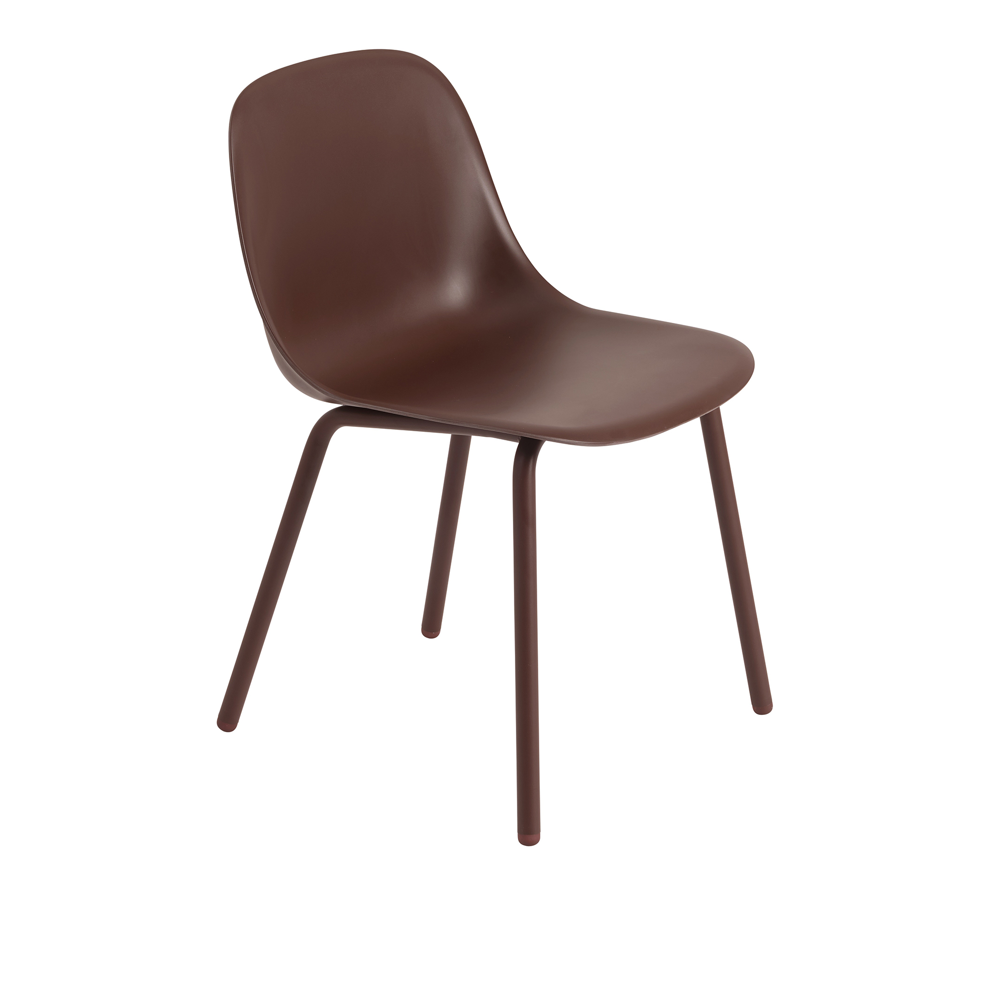 Muuto - Fiber Outdoor Side Chair - Brown Red - Matstolar utomhus - Iskos-Berlin - Röd - Plast | Utemöbler - Utestolar - Matstolar Utomhus | Möbelexperten