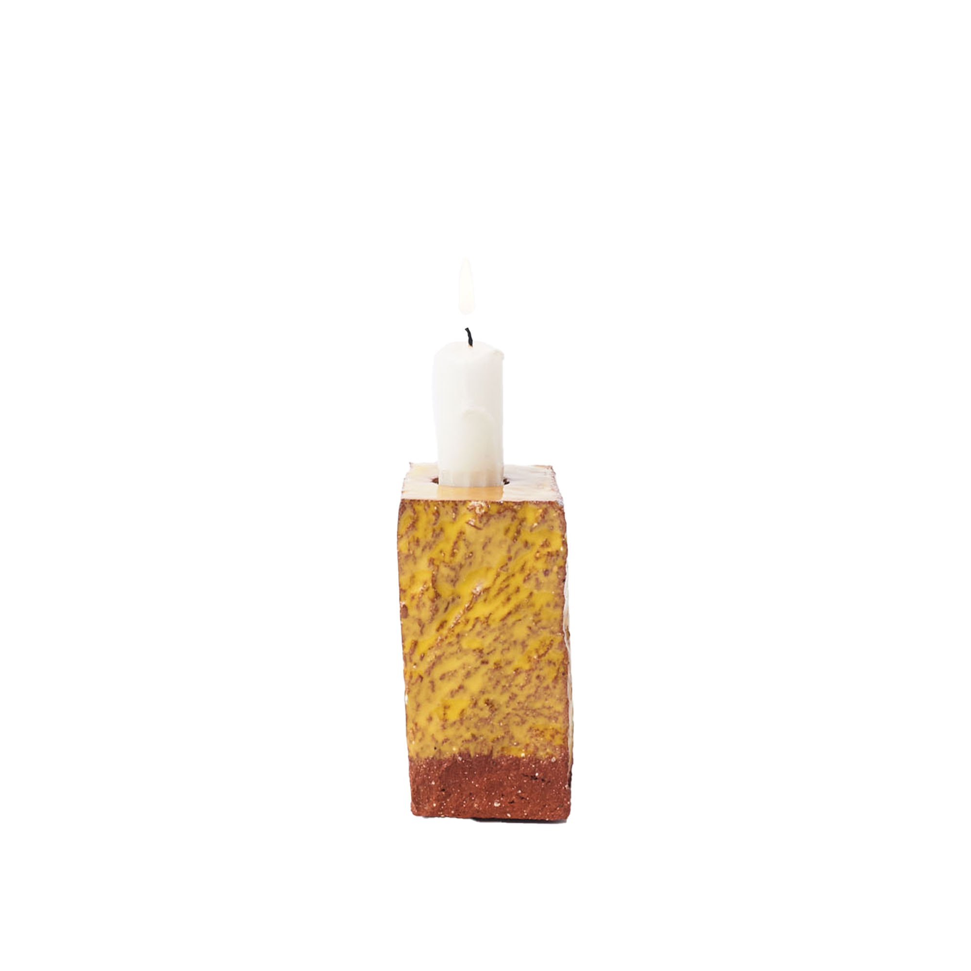 Niko June - A Single Brick Candle S Yellow - Ljusstakar & ljuslyktor - Niko Juno - Guld