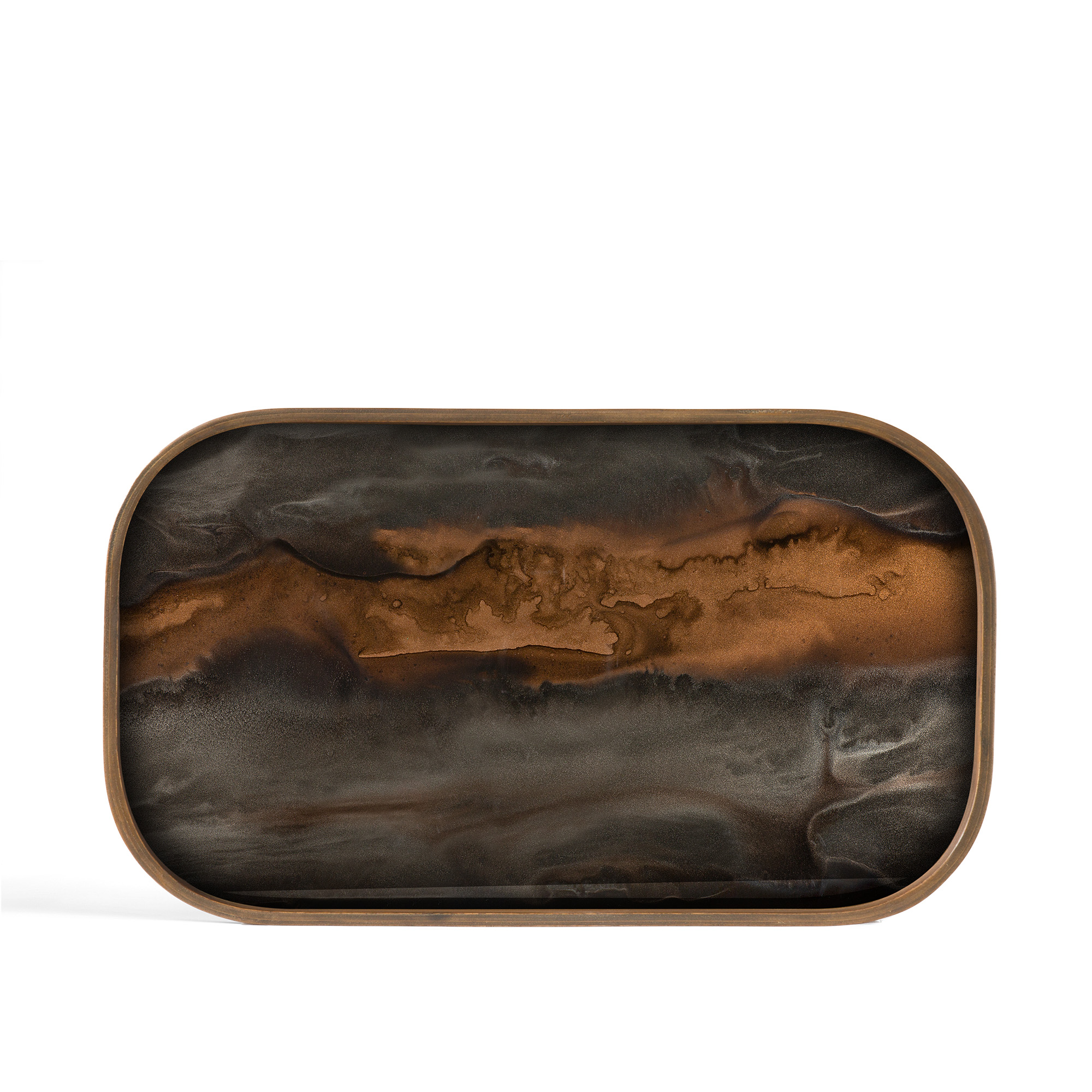 Ethnicraft - Organic Valet Tray - Glass - Bronze - Rectangular - XL 31 x 53 cm - Serveringsbrickor - Dawn Sweitzer - Glas | Servering - Serveringstillbehör - Serveringsbrickor | Möbelexperten