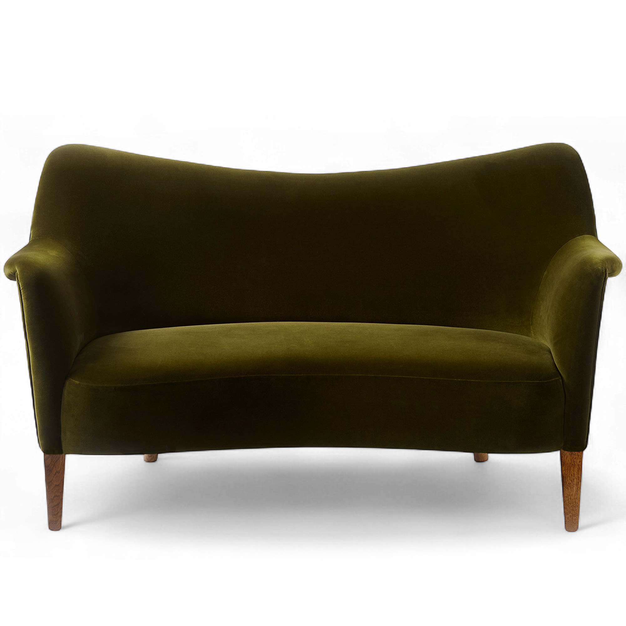 Dagmar - Tisso 185 Sofa Teddy Moss Fumed Oak - Soffor - Alfred Kristensen - Gr&ouml;n - Tr&auml;/Textilmaterial