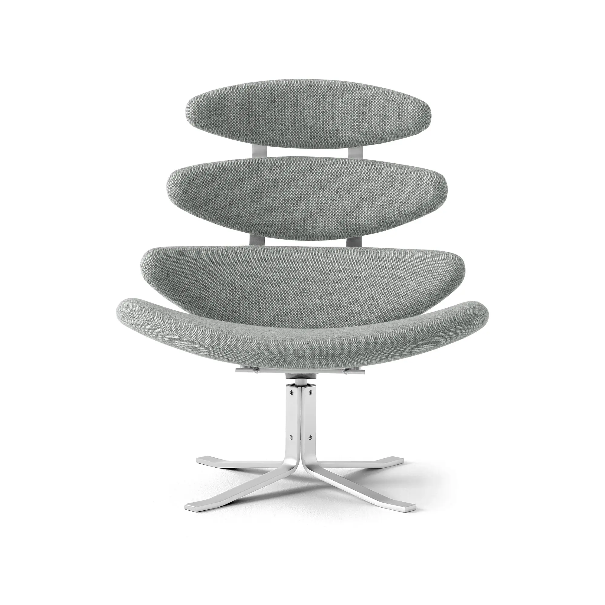 Corona Chair, Brushed Chrome, Fabric Cat. 2 Hallingdal 116