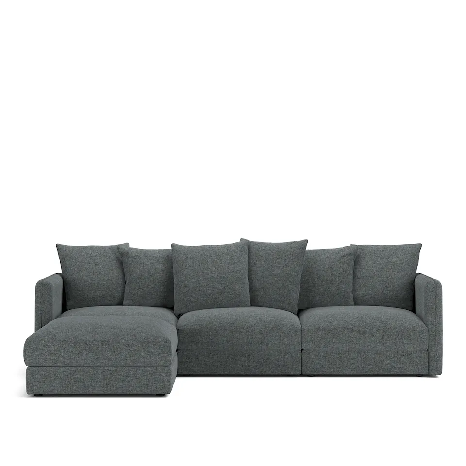 Pavarotti 3-Seater + Footstool, Removable Cover, Cushion Variant 01, Sienna 03