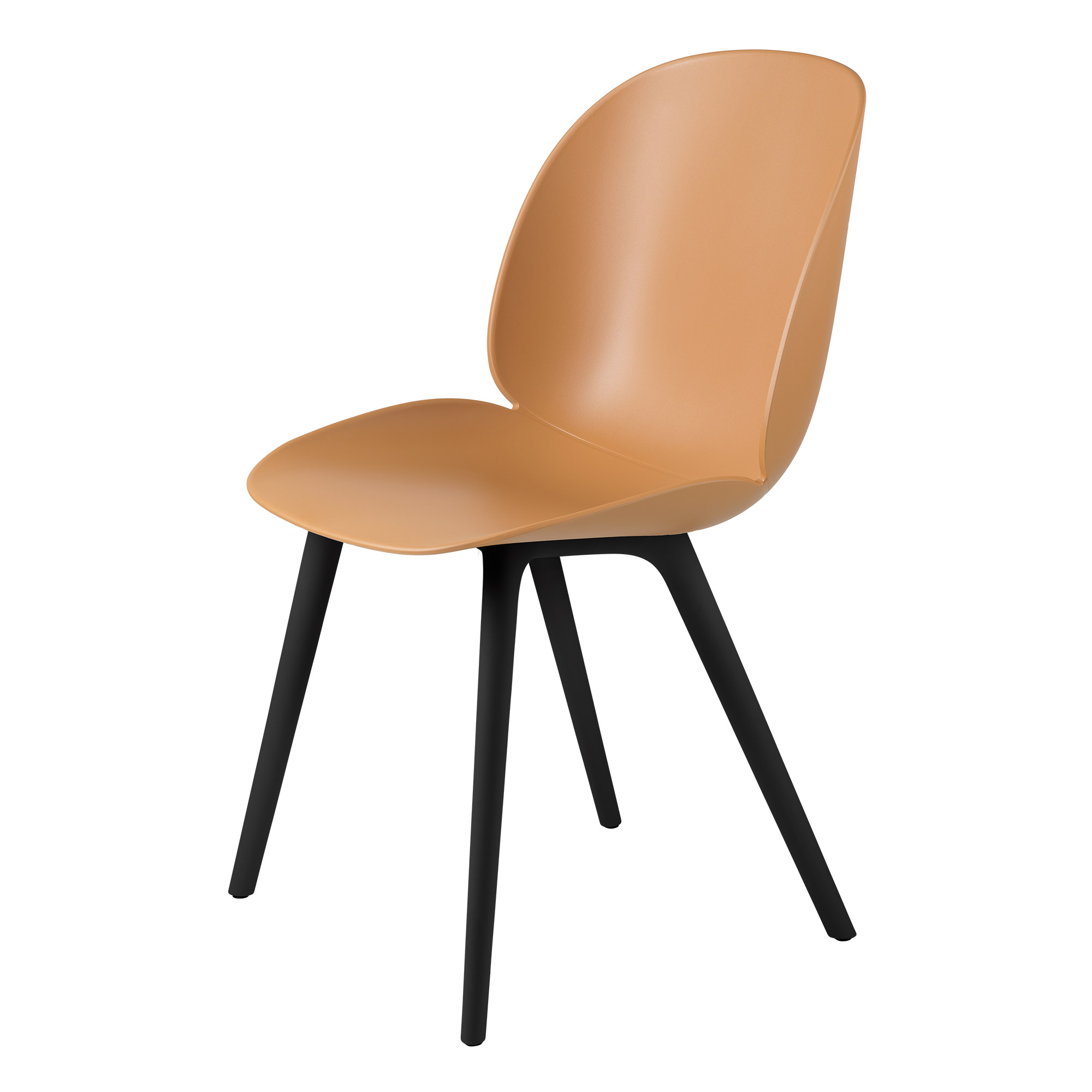 Gubi - Beetle Dining Chair Plastic Edition Amber Brown / Black - Matstolar - GamFratesi - Brun - Plast
