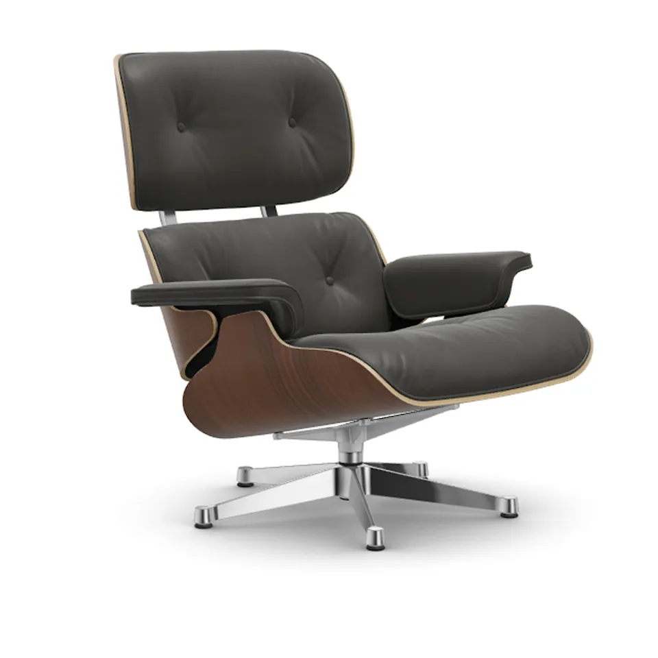 Eames Lounge Chair Black-pigmented Walnut Polished fåtölj