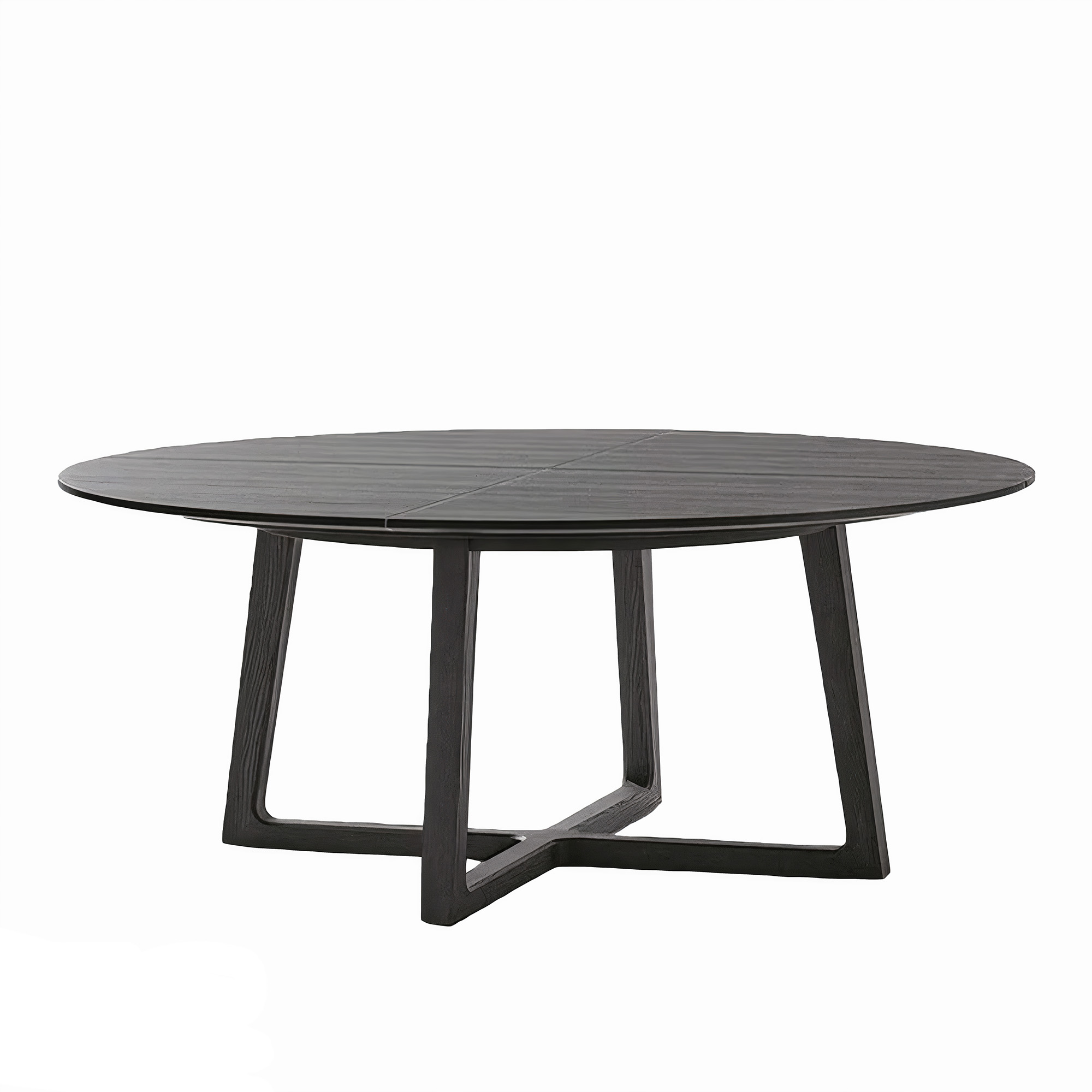 Poliform - Concorde Table Ø137 cm, Black Elm Structure, Top Black Elm - Matbord - Emmanuel Gallina - Svart - Metall/Trä
