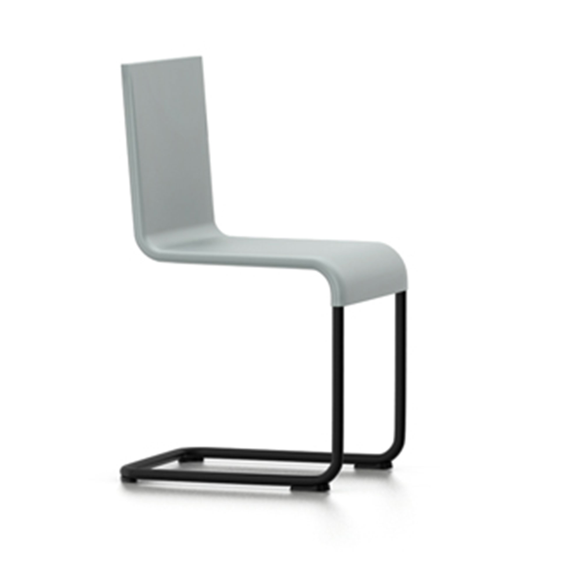 Vitra - .05 Chair, Stacking, Grey Shell, Powder-coated Black Base, Felt Glides for Hard Floor - Matstolar utomhus - Maarten Van Severen - Grå - Metall/Skum