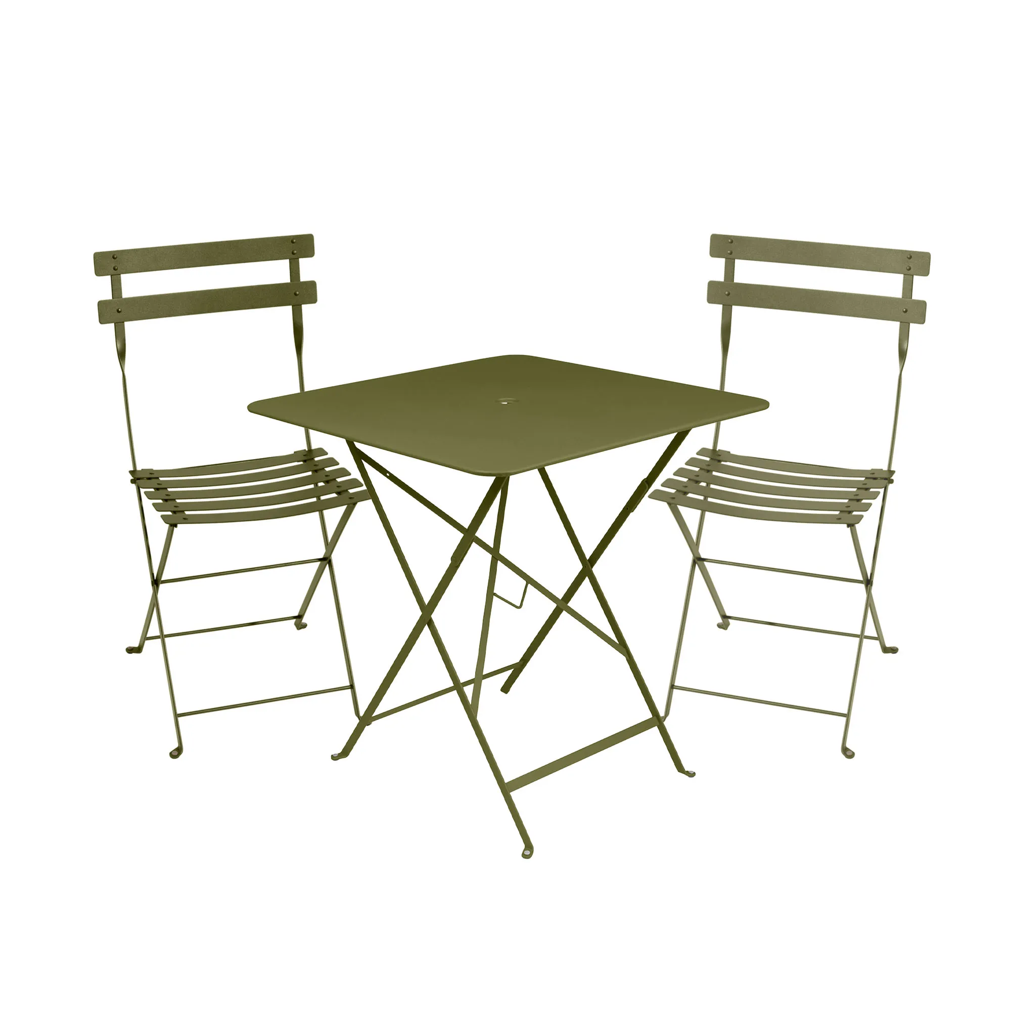 Bistro matgrupp bord 71cm & 2 metall stolar