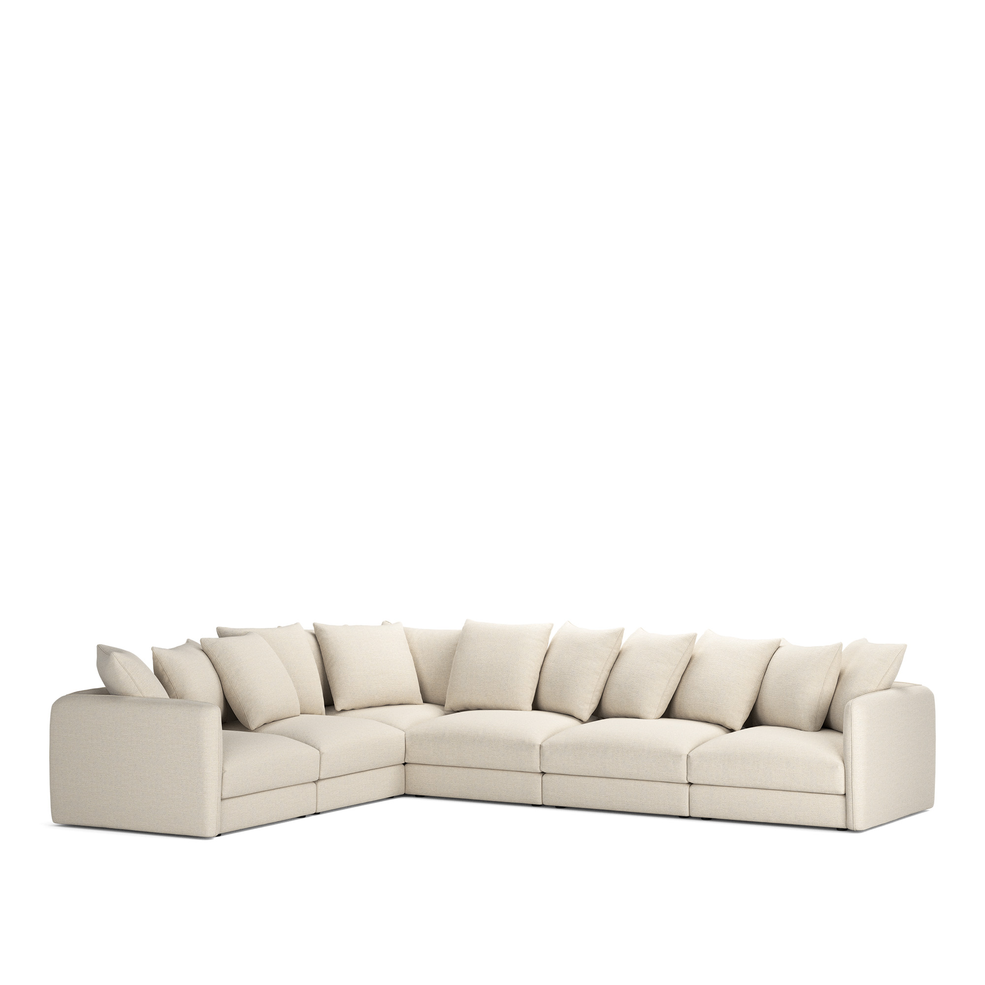 NOGA - Pavarotti 6-Seater Corner, Fixed Cover, Cushion Variant 01, Lario 38 - Soffor - Beige