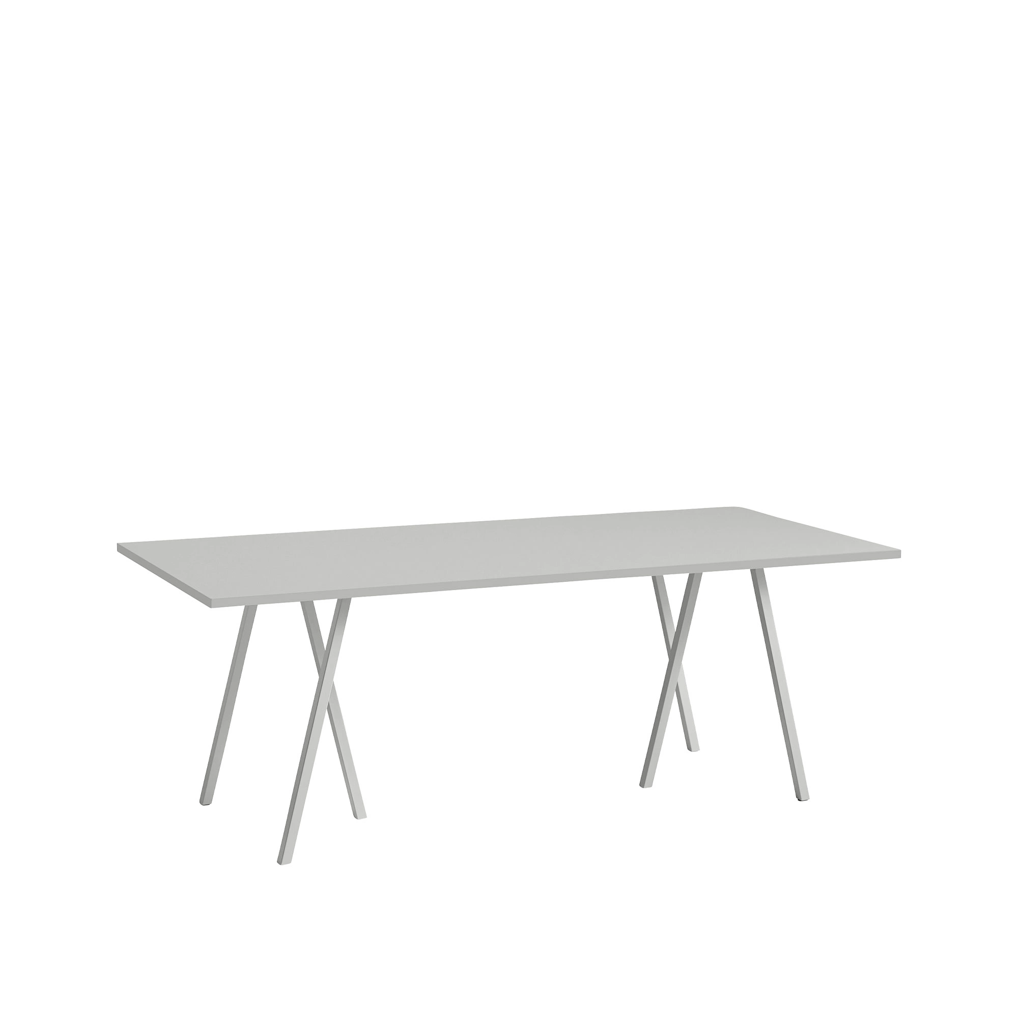 HAY - Loop Stand Table with Support Grey 200 x 92,5 cm - Matbord - Leif Jørgensen - Grå