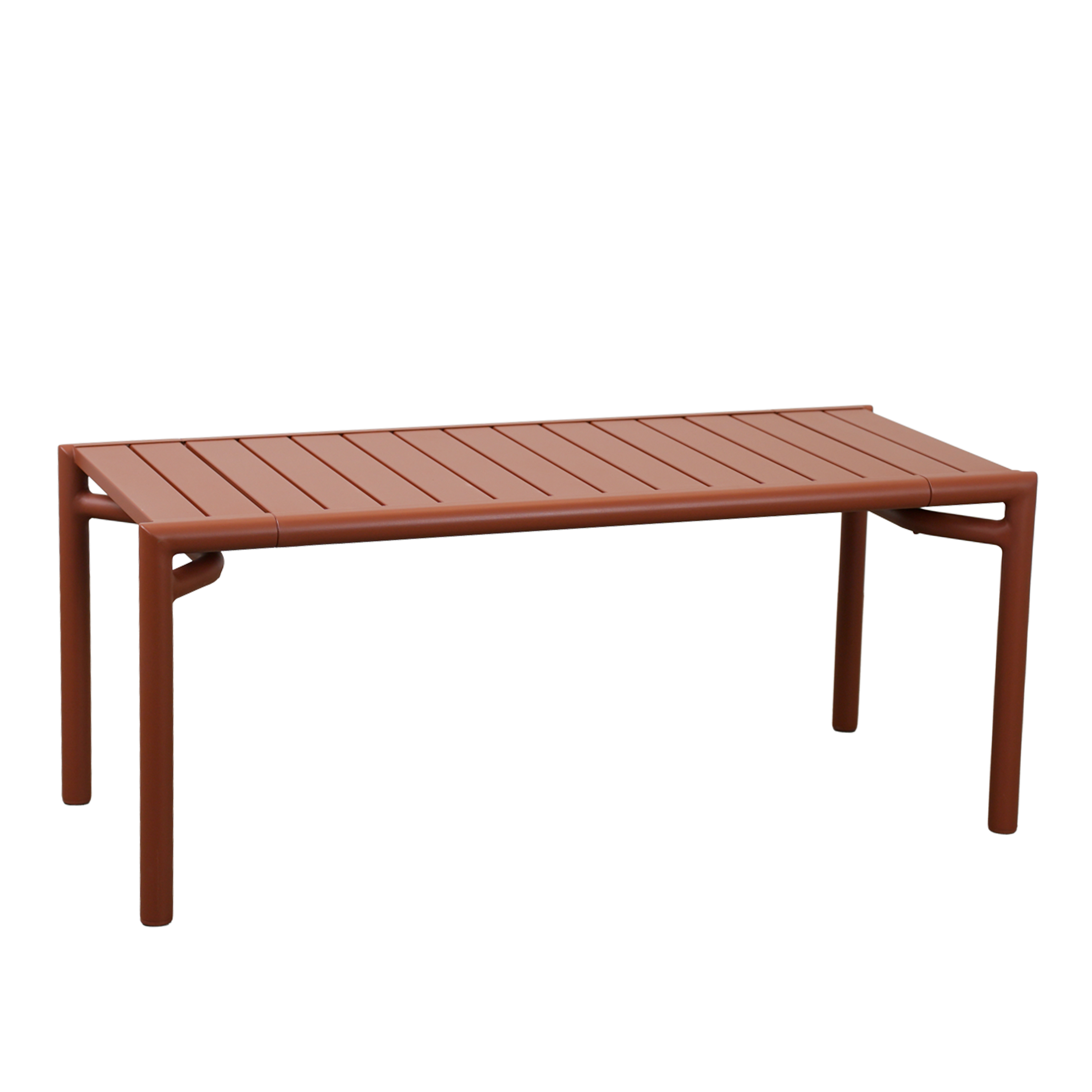 Cane-Line - Bliss soffbord/bänk – Desert red, aluminium - Soffbord utomhus - Foersom & Hiort-Lorenzen MDD - Röd - Metall | Utemöbler - Utebord - Soffbord Utomhus | Möbelexperten