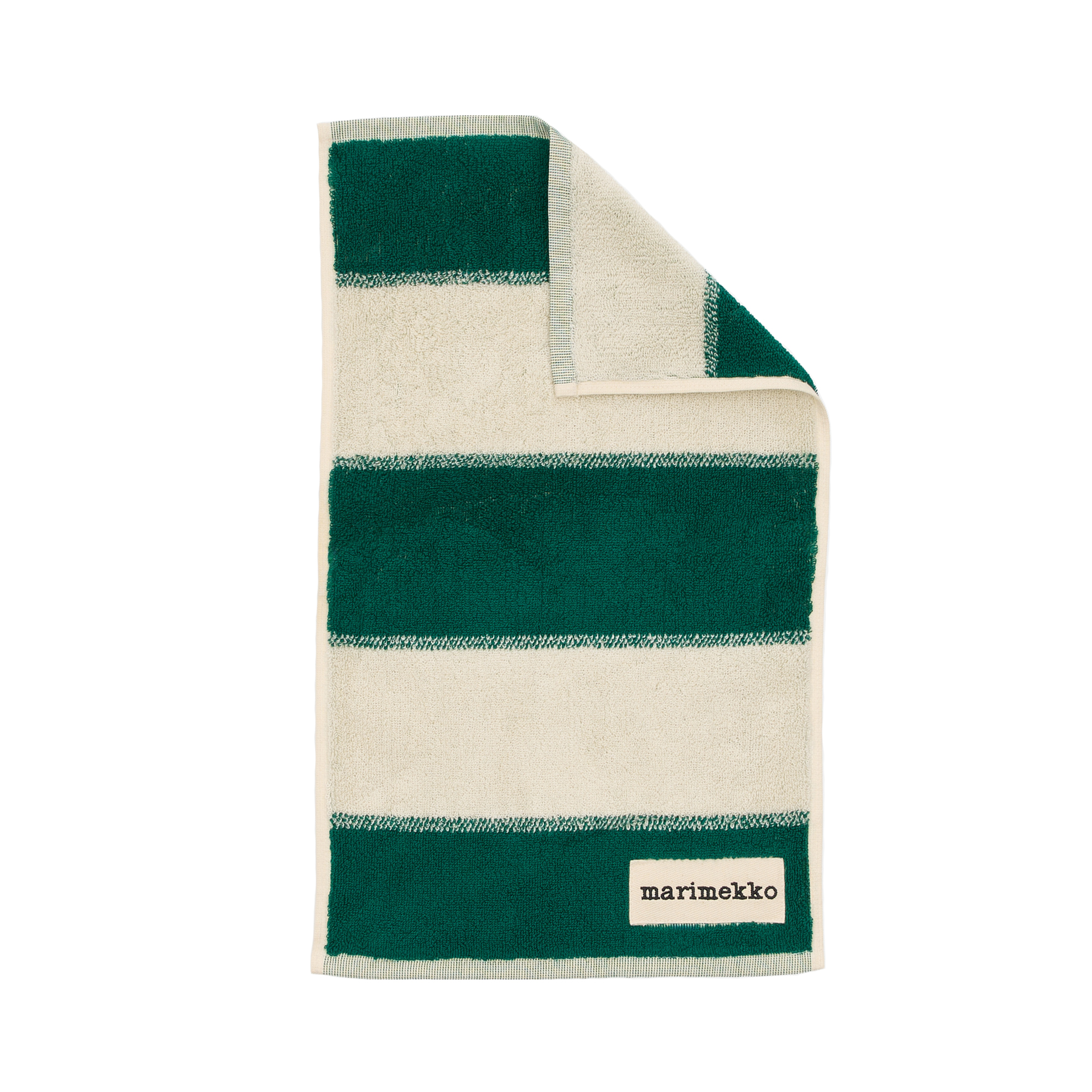 Marimekko - Galleria Guest Towel 30 x 50 cm Emerald, Melon - Handdukar och badlakan - Vuokko Eskolin-Nurmesniemi | Textilier - Badrumstextilier - Handdukar Och Badlakan | Möbelexperten
