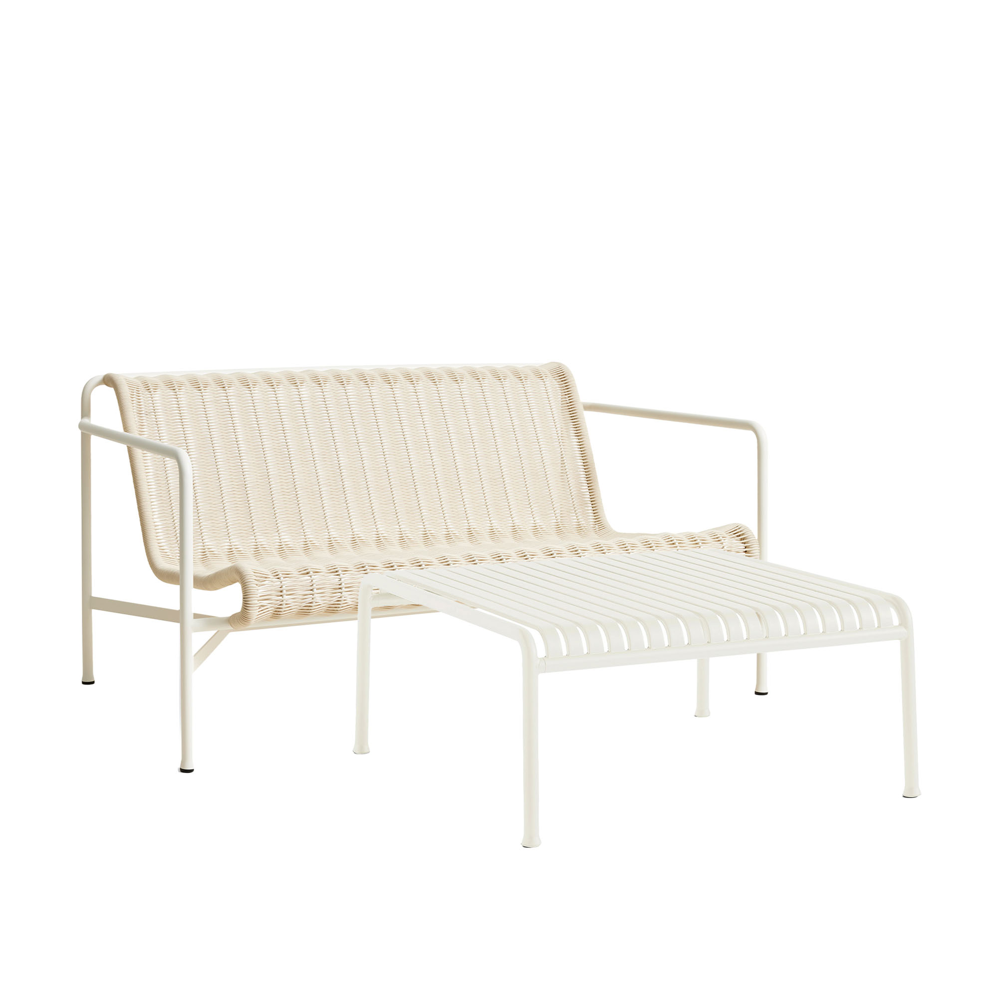 HAY - Palissade cord loungegrupp med loungesoffa & lågt trädgårdsbord white - Loungegrupper utomhus | Utemöbler - Utegrupper - Loungegrupper Utomhus | Möbelexperten