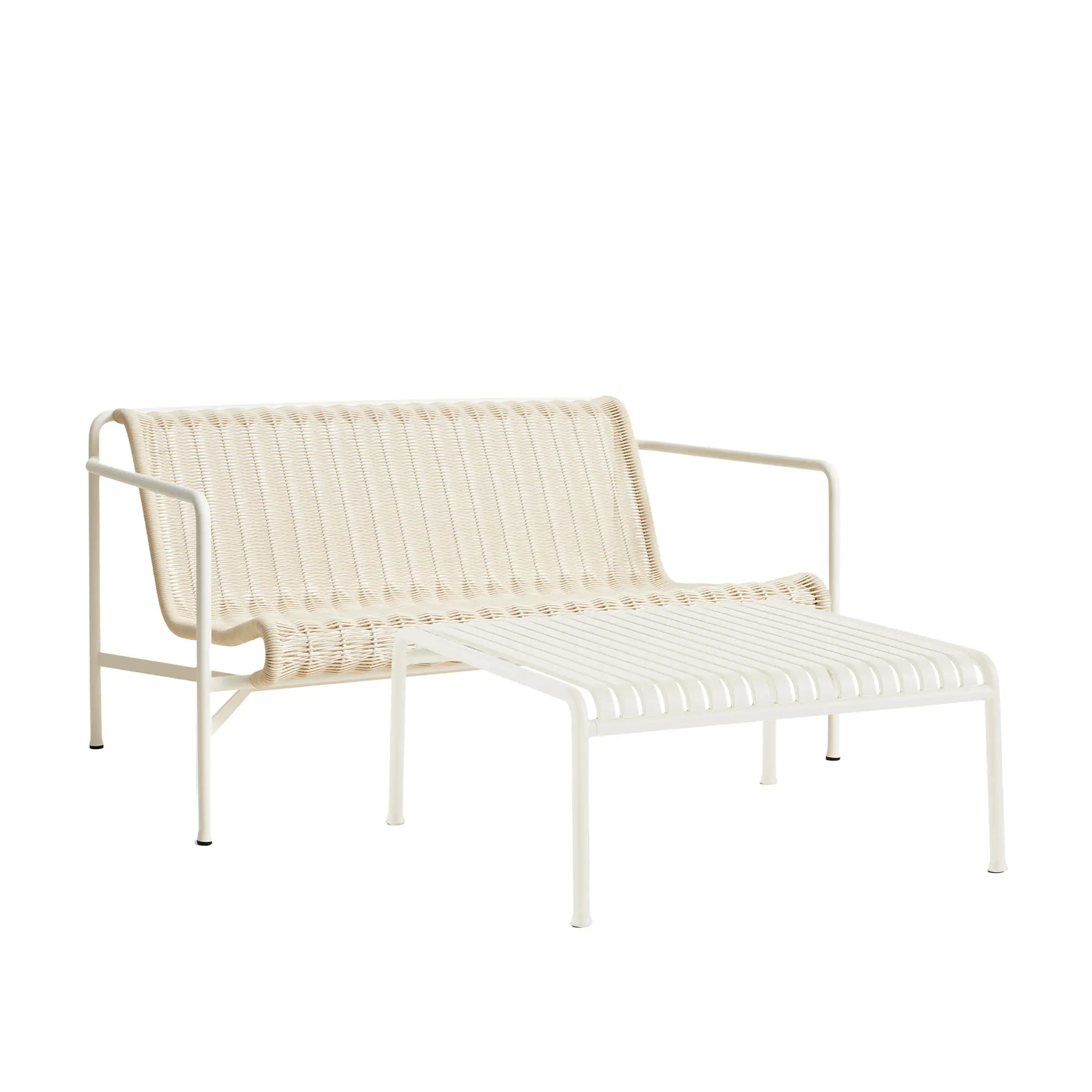 Palissade cord loungegrupp med loungesoffa & lågt trädgårdsbord