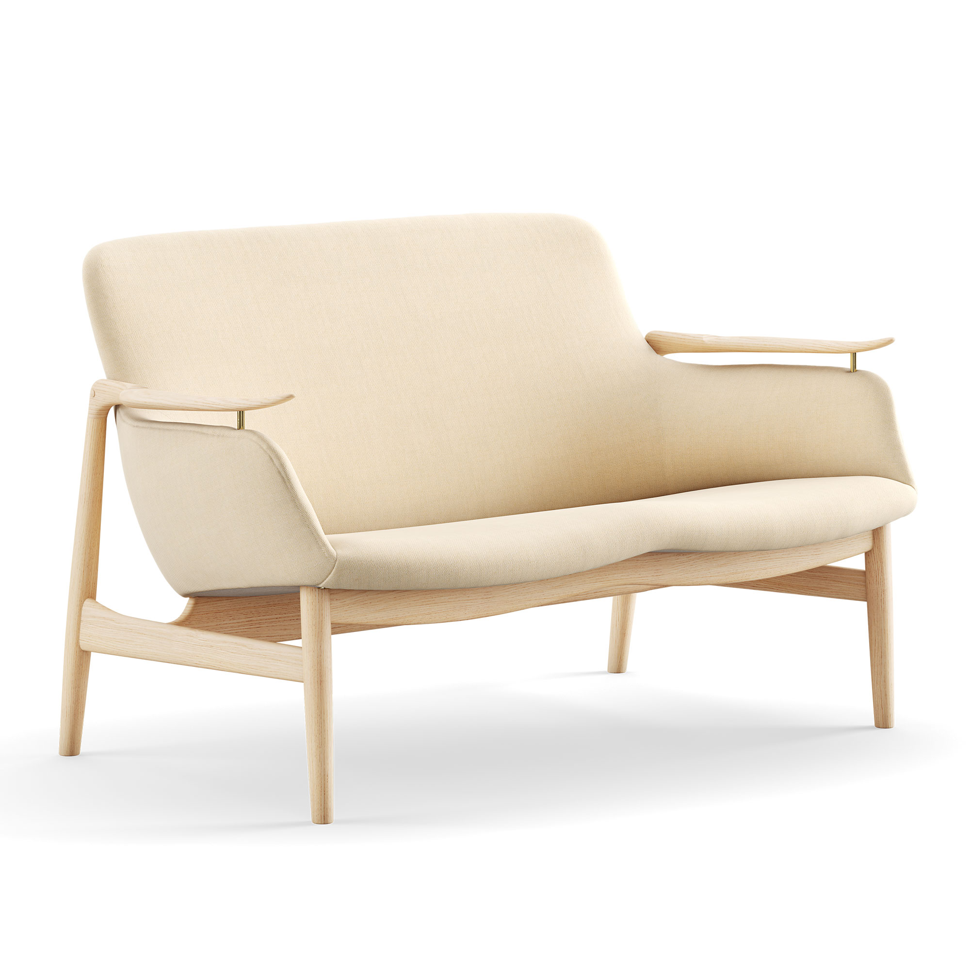House of Finn Juhl - 53 Sofa, Clear oiled oak, Cat. 2 Hallingdal 65 - 100 - Soffor - Finn Juhl - Beige,Träfärgad | Möbler - Soffor Och Dagbäddar - Soffor | Möbelexperten