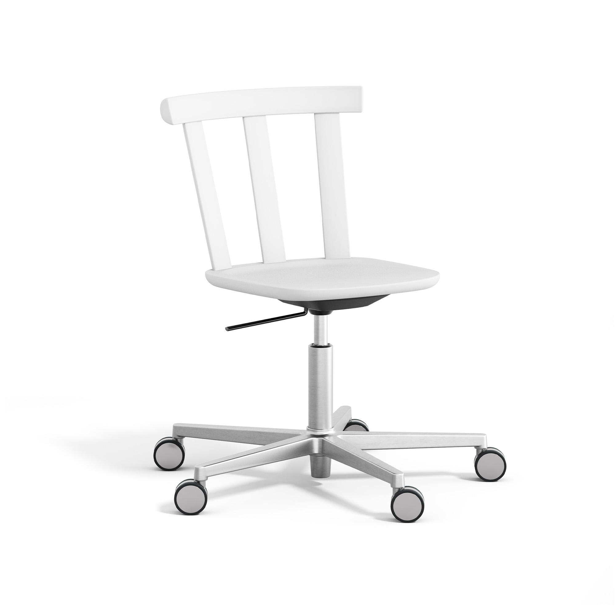 Stolab - Alt Stol Björk, Snurrstativ Silver, Vit 21 - Skrivbordsstolar - Form Us With Love - Vit - Metall/Trä