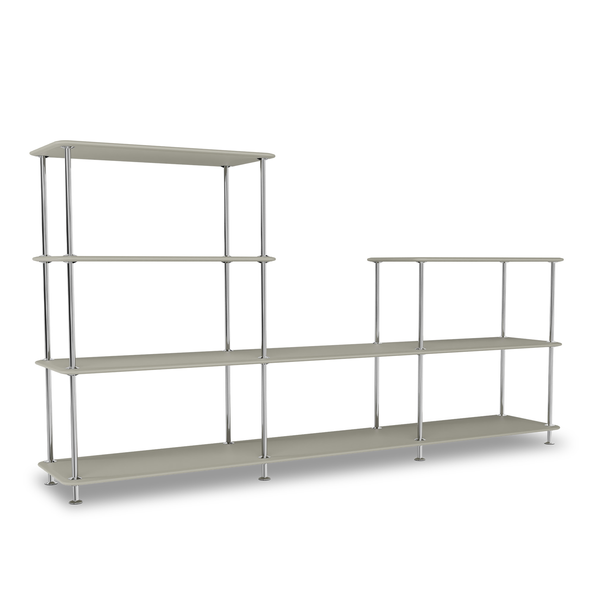 montana - montana free 312000 225-fennelstructure 44c-chrome - hyllor & hyllsystem - jakob wagner - grå - metall/trä