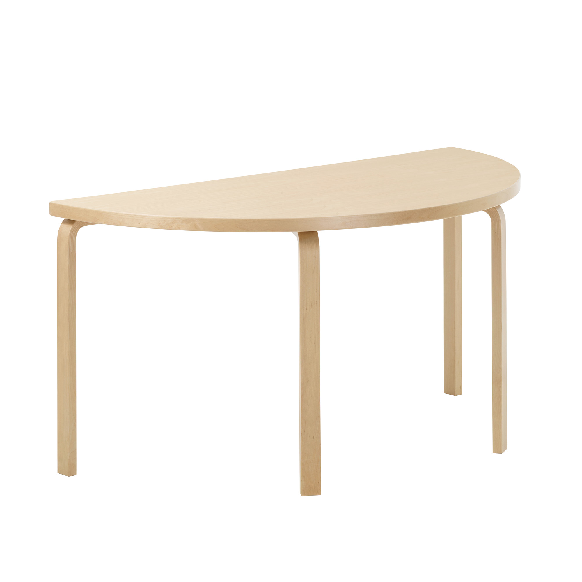 Artek - Aalto bord halvcirkel 96 björkfanér - Matbord - Alvar Aalto - Träfärgad - Trä