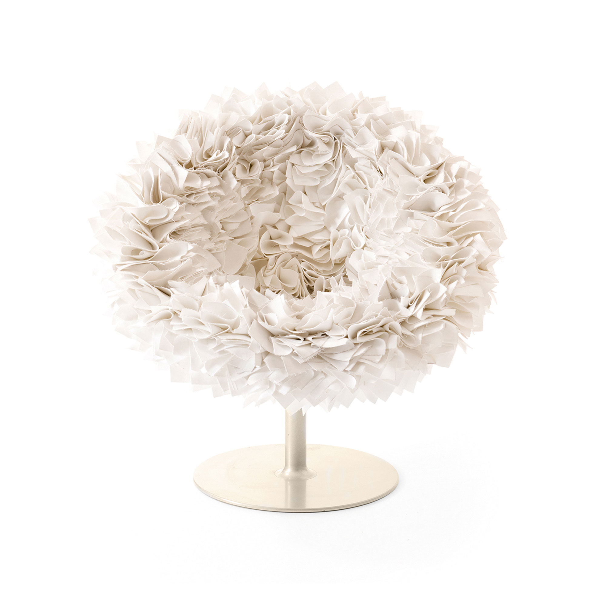 Moroso - Bouquet Chair, B005,White/White - Fåtöljer - Tokujin Yoshioka - Beige - Läder/Metall/Trä/Skum