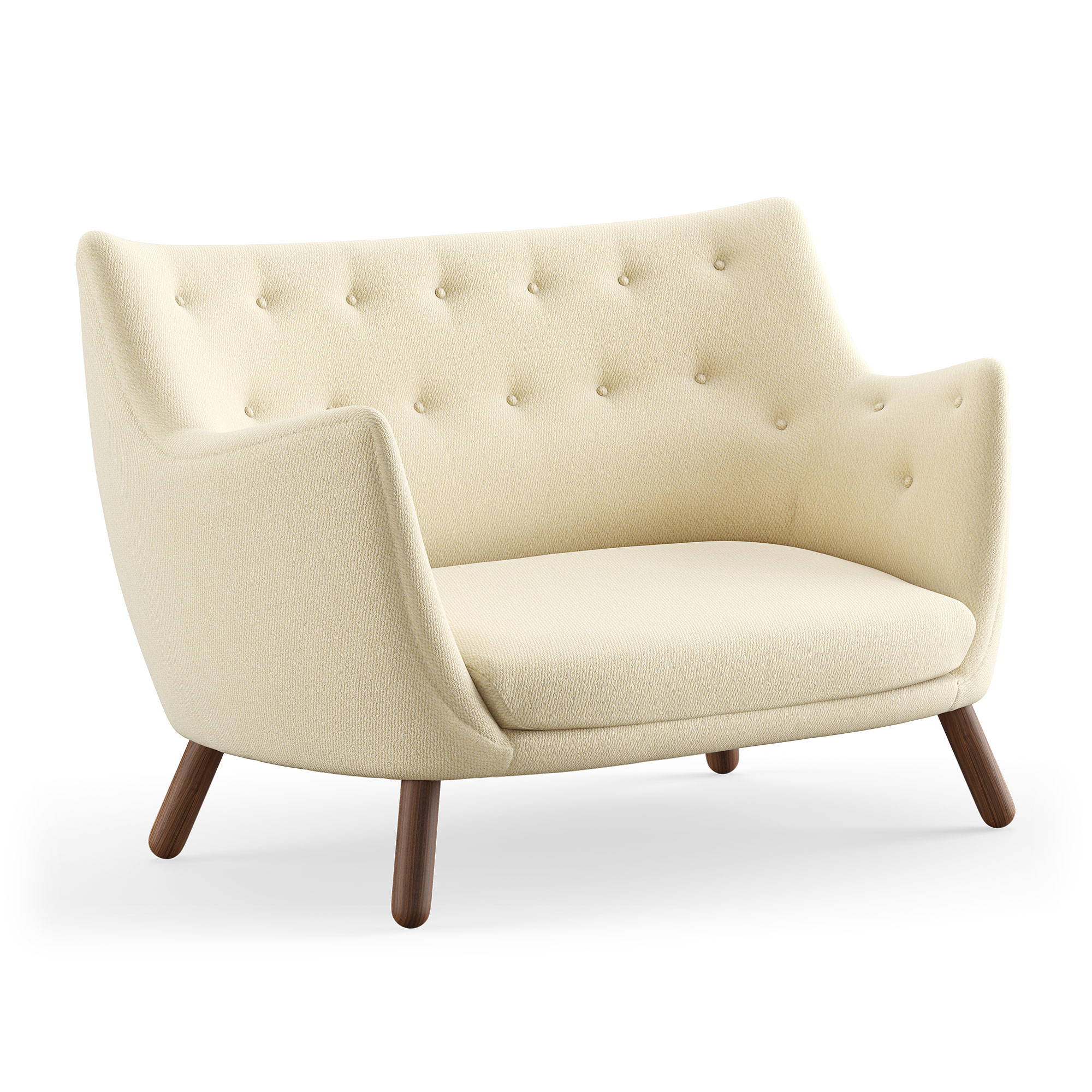 House of Finn Juhl - Poet Sofa, Walnut, Cat. 4 Vidar 1511 - Soffor - Finn Juhl - Beige,Träfärgad | Möbler - Soffor Och Dagbäddar - Soffor | Möbelexperten