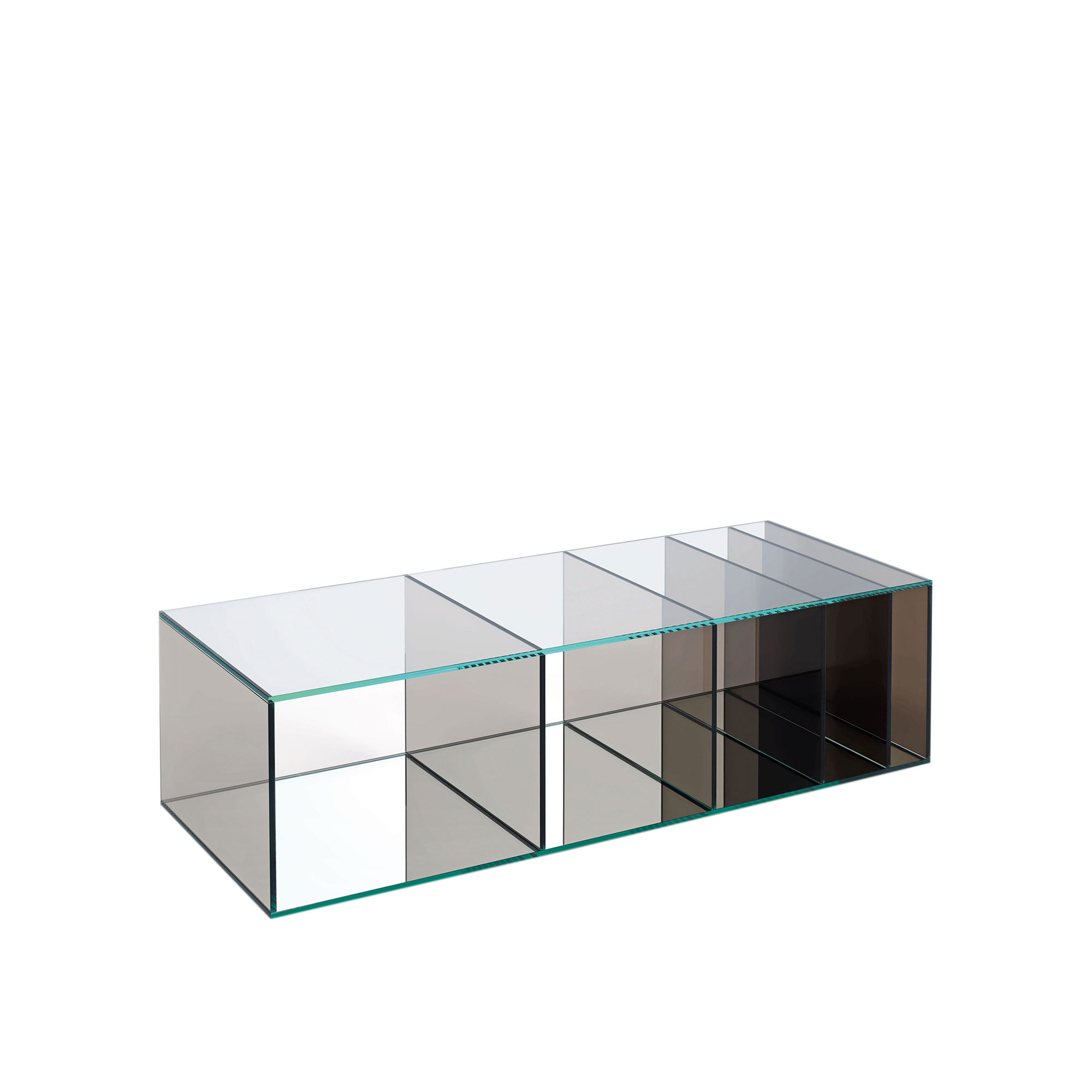 Glas Italia - DEE02 Deep Sea Low table, Grey tone Glass, Transparent extralight glass - Sofabord - Nendo - Grå - Glass