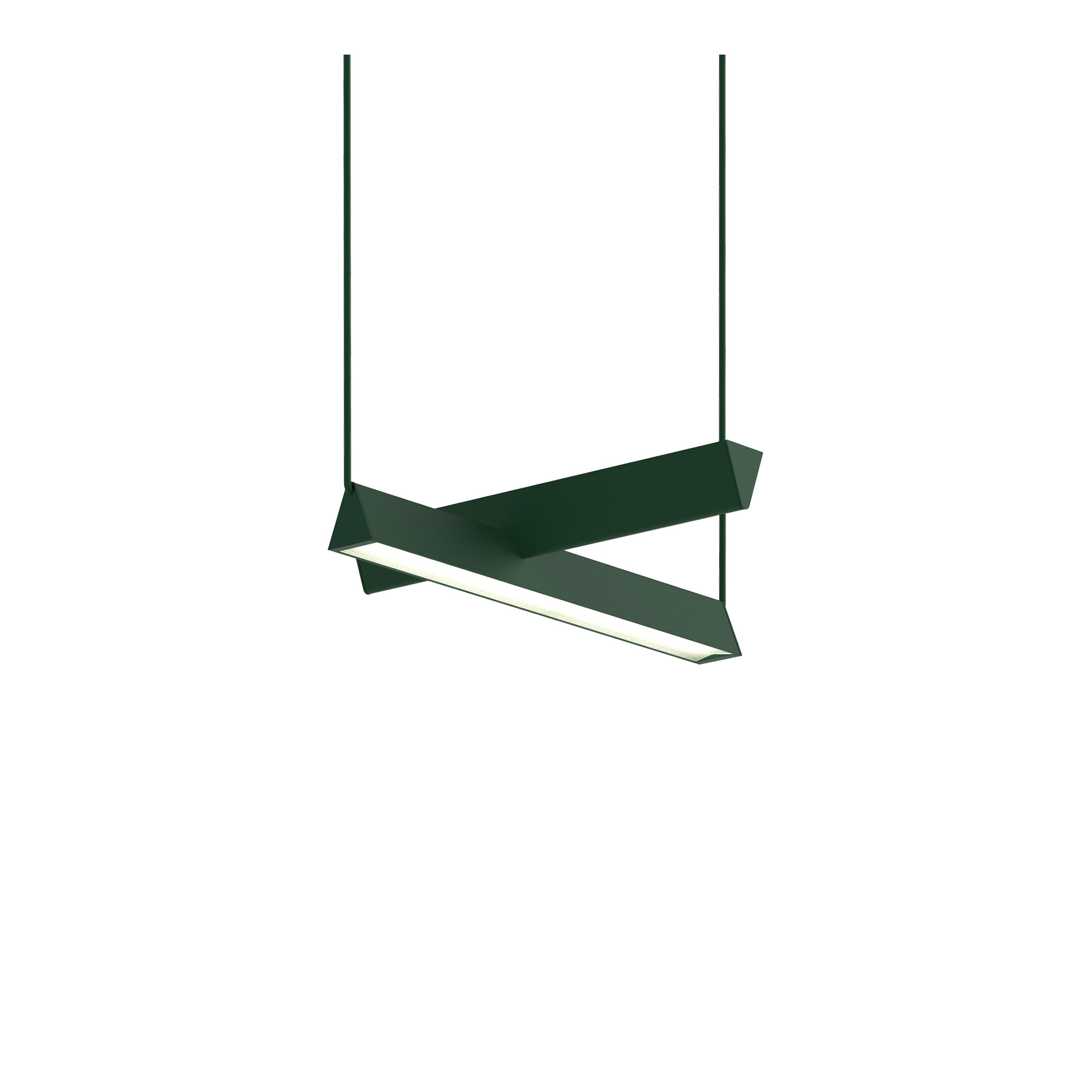 Lambert & Fils - Mile 02, Single mounting, Green (fixture, wires, anchors), White canopy - Pendellampor - Guillaume Sasseville - Grön