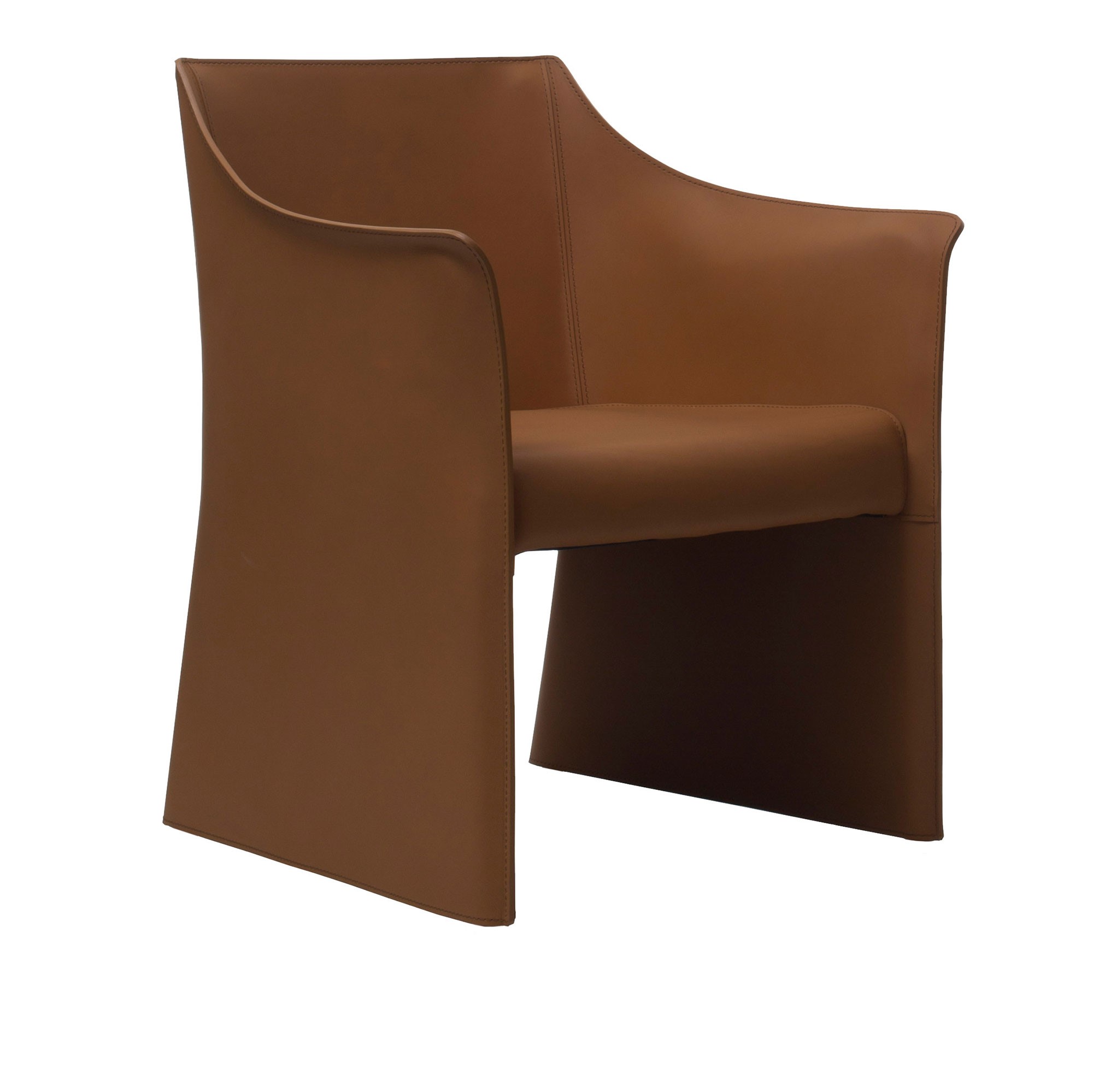 Cappellini - CapChair 2, Fixed Seat Cover, Bleached Ash Base, Seat Cover Leather Pigmented Hide CP2 - Spisestoler - Jasper Morrison - Svart - Metall/Tre/Tekstilmateriale