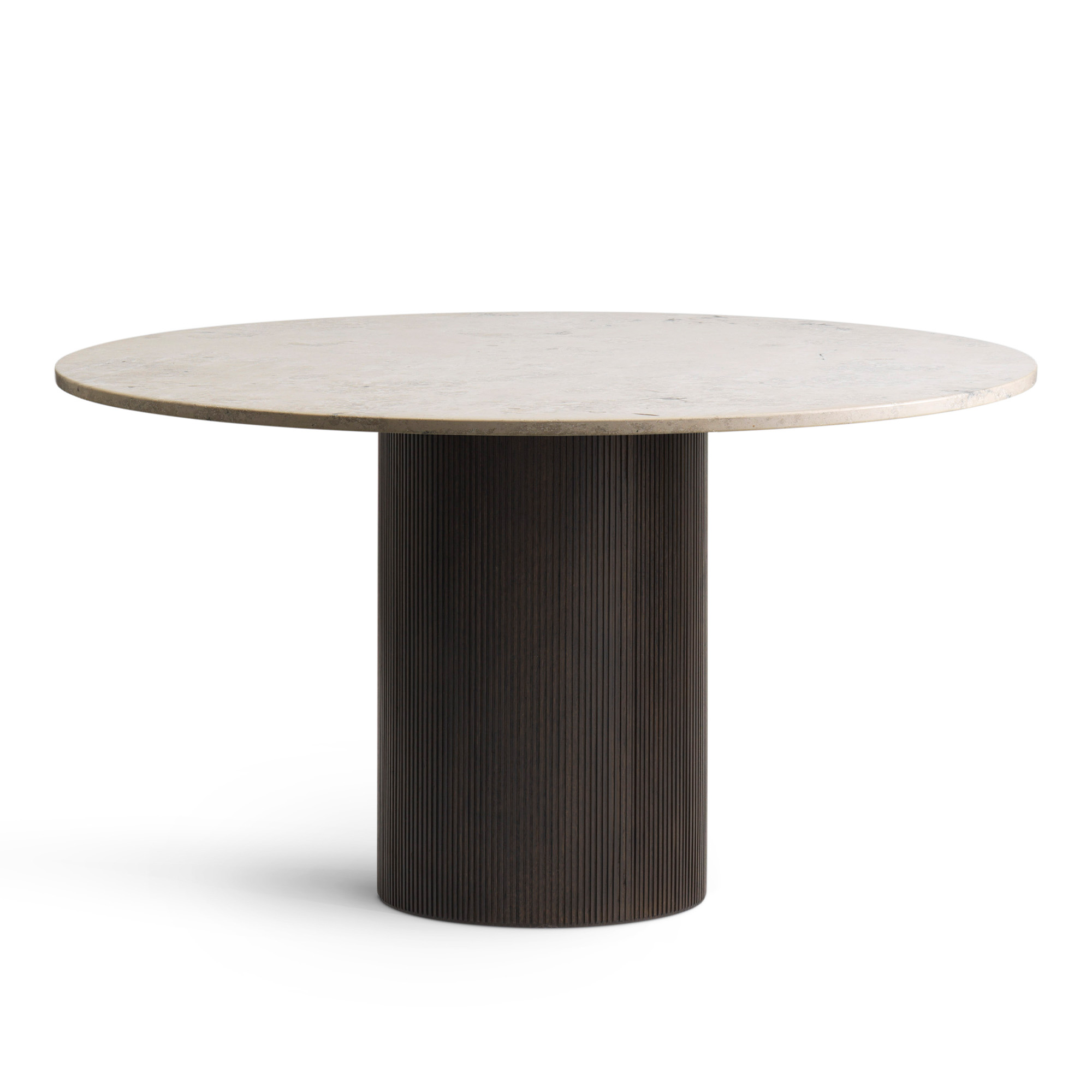 vipp - vipp494 cabin runt matbord ø130cm mörk ek med jura grau blau skiva - matbord - grå