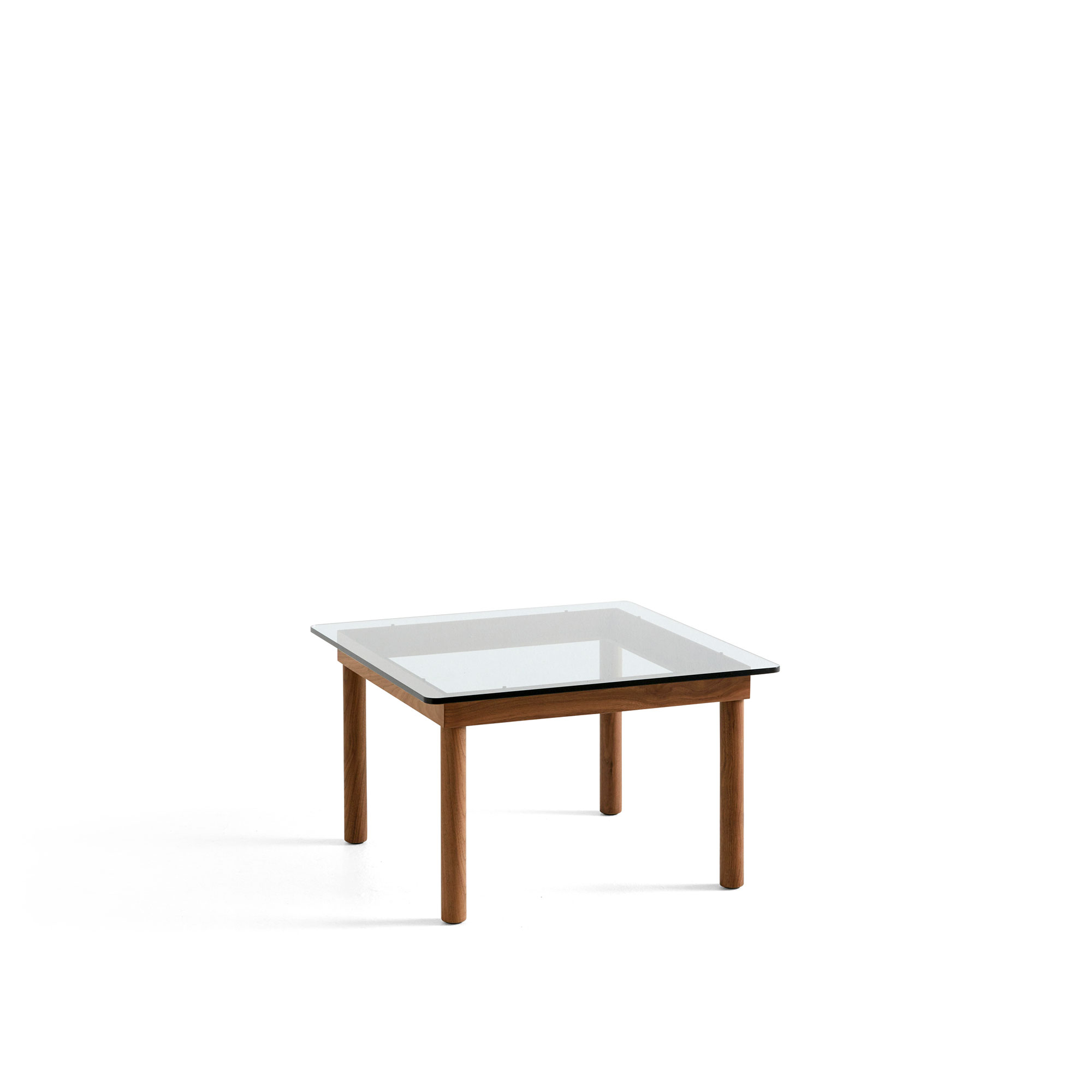 HAY - Kofi Water-Based Lacquered Walnut Frame W. Clear Glass Tabletop 60X60 - Soffbord - Martin Solem - Träfärgad - Glas/Trä