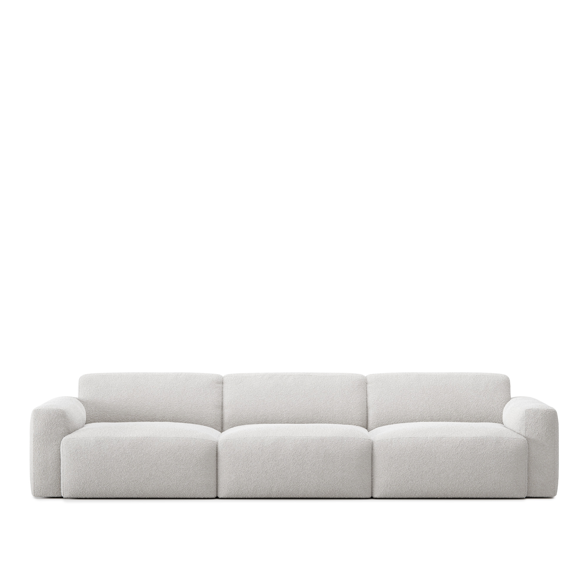 no ga - brick 3-seater med avtagbar klädsel – ascot white - soffor - vit - dun/metall/trä/textilmaterial