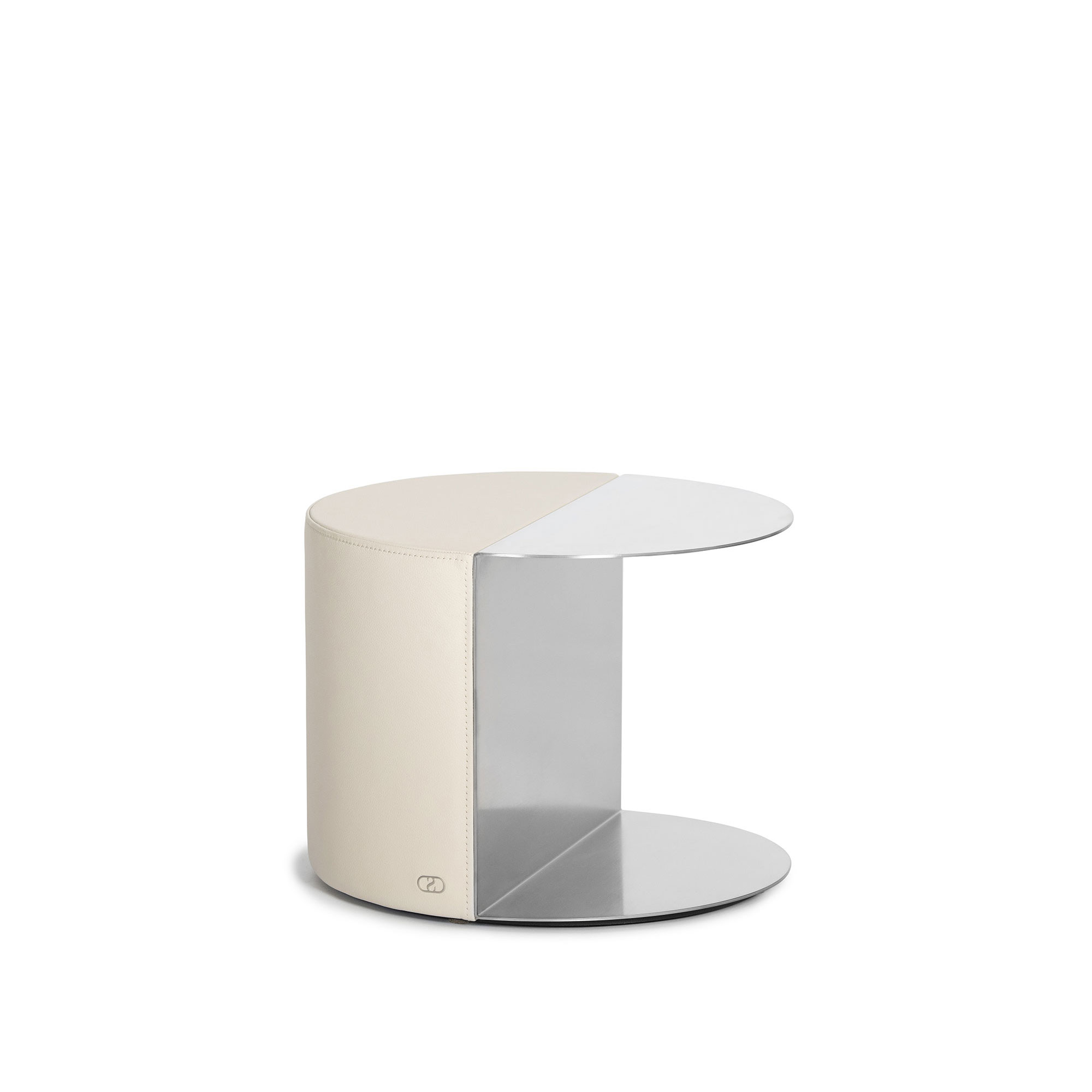de Sede - DS-5250 Small Table Chrome Polished, Leather Cat. Select Col. Kit - Sofabord - Rafael Parga - Beige - Lær/Metall
