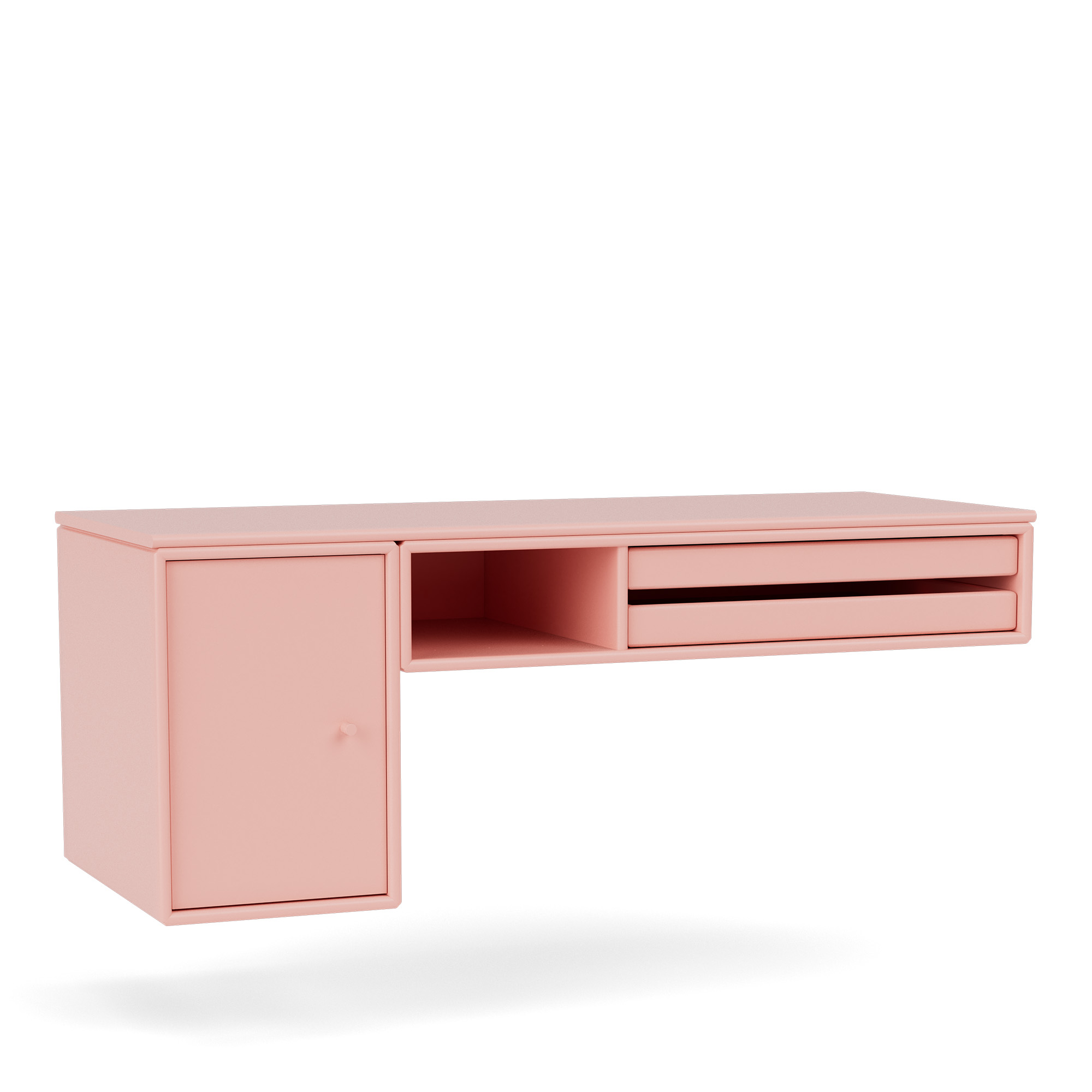 montana - bureau work desk 167-ruby 04 suspension rails - skrivbord - peter j. lassen - rosa - trä