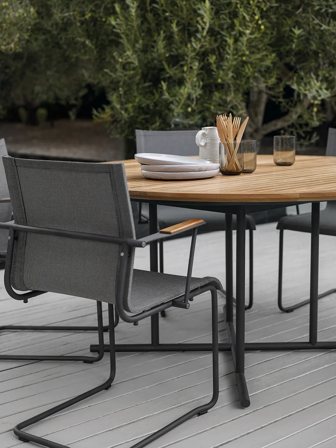 Sway Teak Stacking Armchair