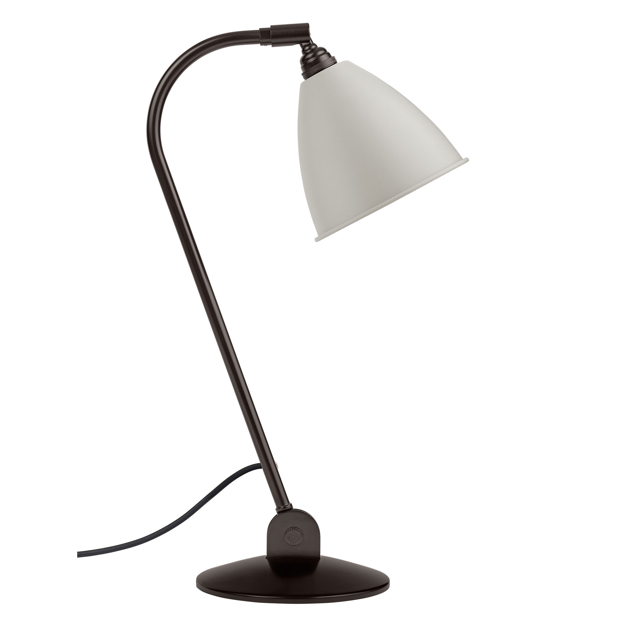 Gubi - BL2 Table, Black Brass, Finish: Classic White Semi Matt - Bordslampor - Robert Dudley Best - Svart