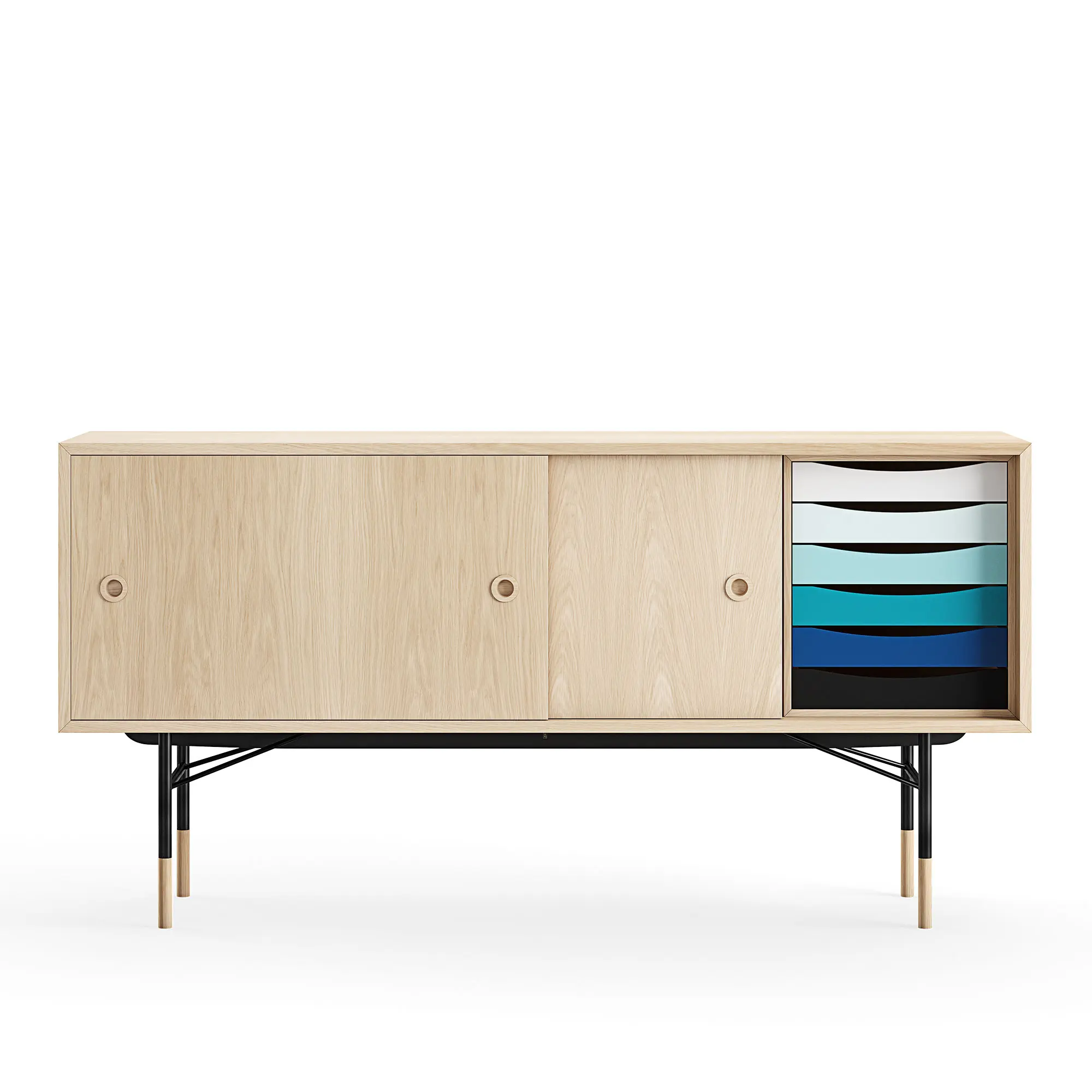 Sideboard Cold med lådor Oak Veneer
