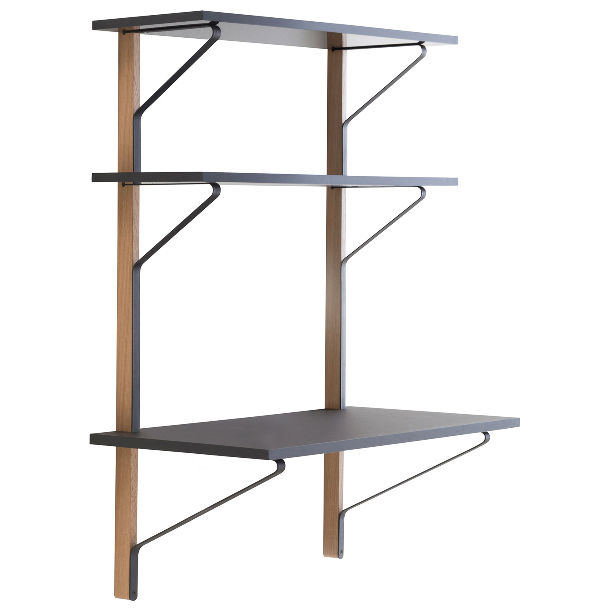 Artek - Kaari V&auml;gghylla med skrivbord REB 013 - Hyllor & Hyllsystem - Ronan & Erwan Bouroullec - Svart - Metall/Tr&auml;/Syntetiskt