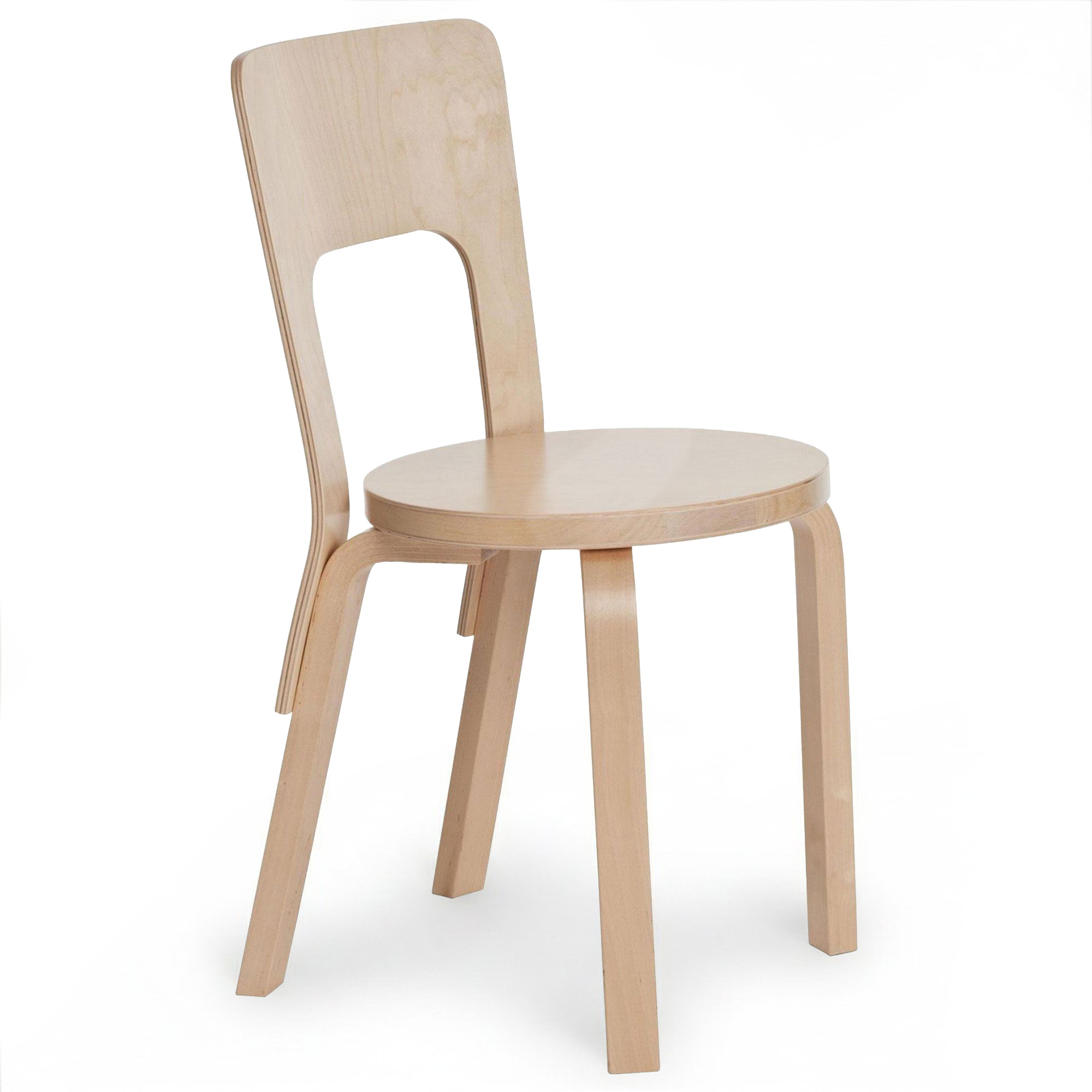 Artek - Stol 66, Bj&ouml;rkfan&eacute;r - Matstolar - Alvar Aalto - Tr&auml;f&auml;rgad - Tr&auml;