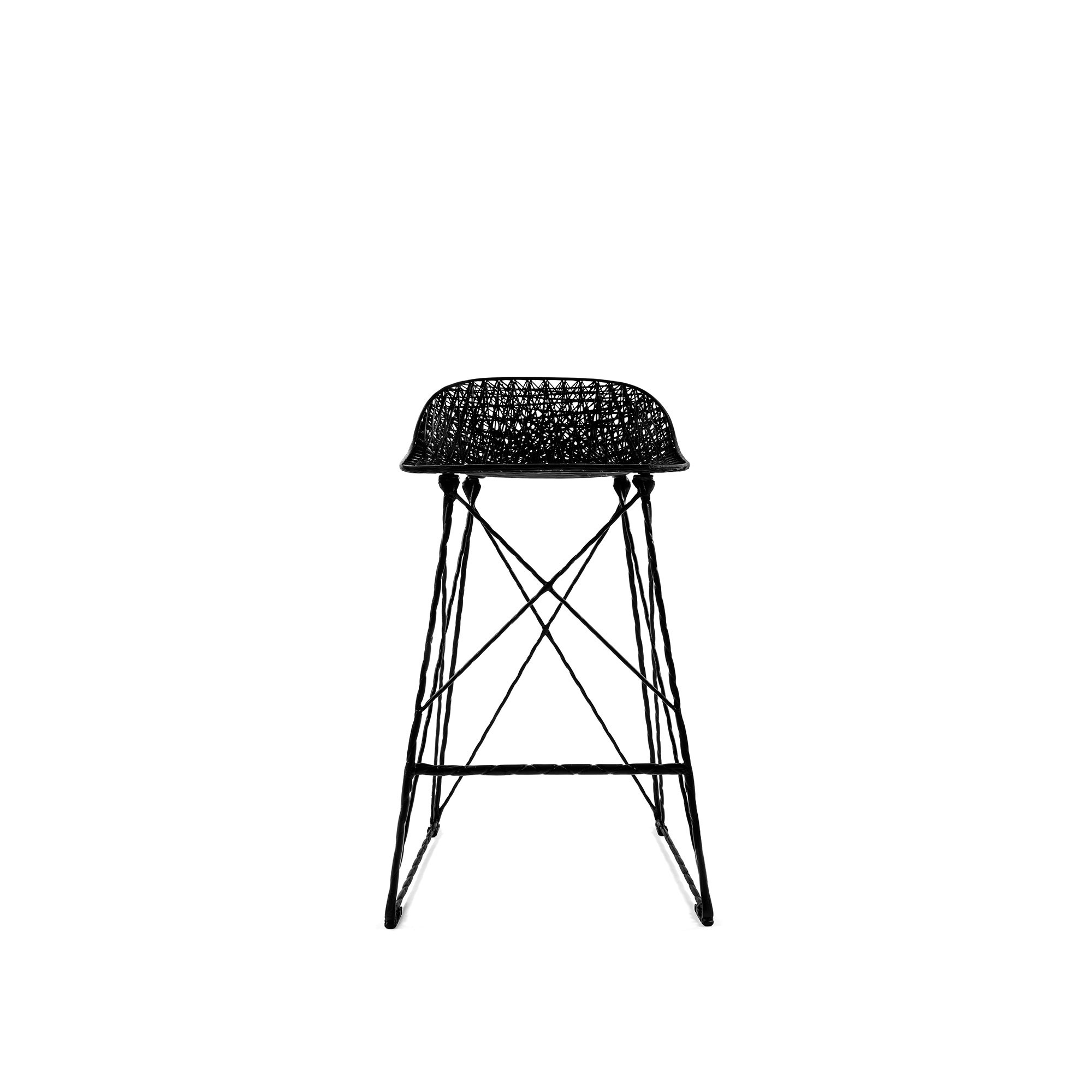 Moooi - Carbon Bar Stool Low, Exkl. stolsdyna - Barstolar & barpallar - Bertjan Pot,Marcel Wanders - Svart - Syntetiskt