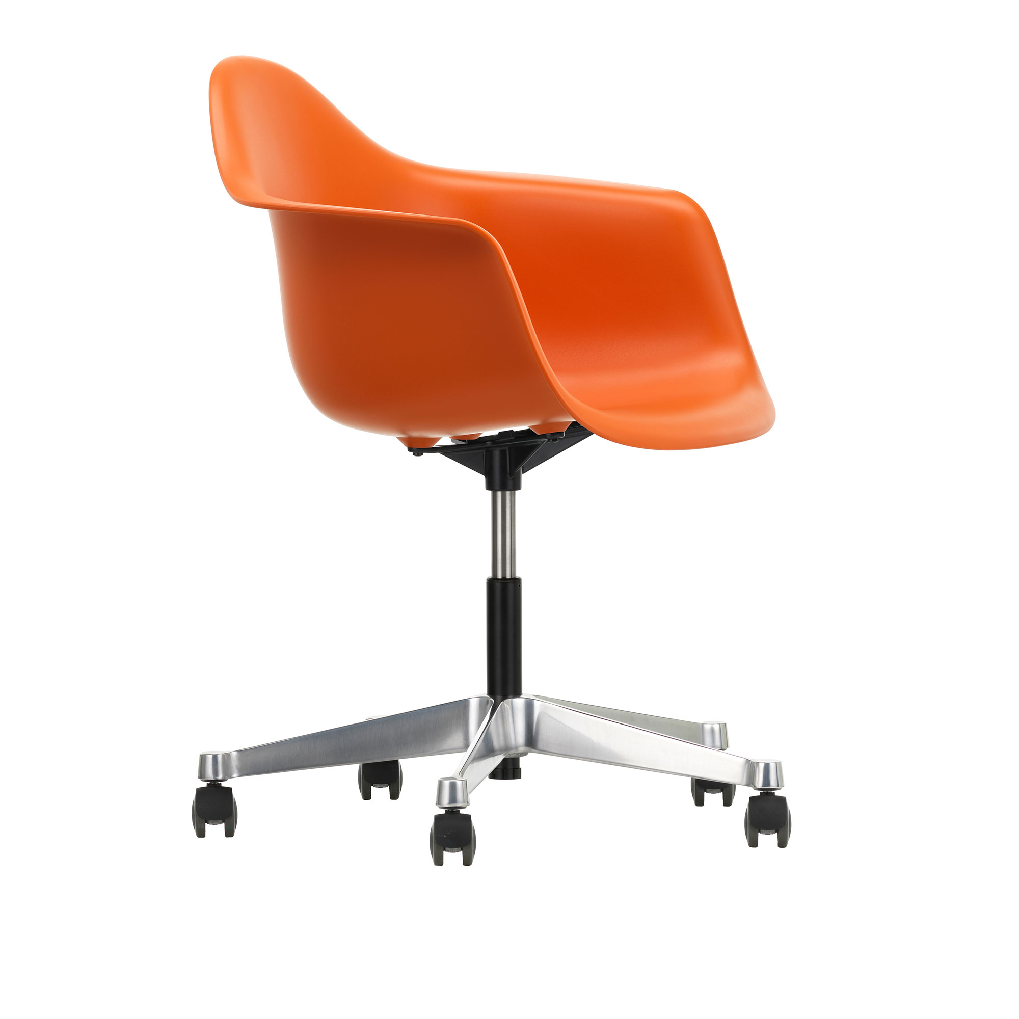 Vitra - Eames Plastic Armchair PACC - 43 Rusty Orange - Castors Hard - Skrivbordsstolar - Charles & Ray Eames - Orange