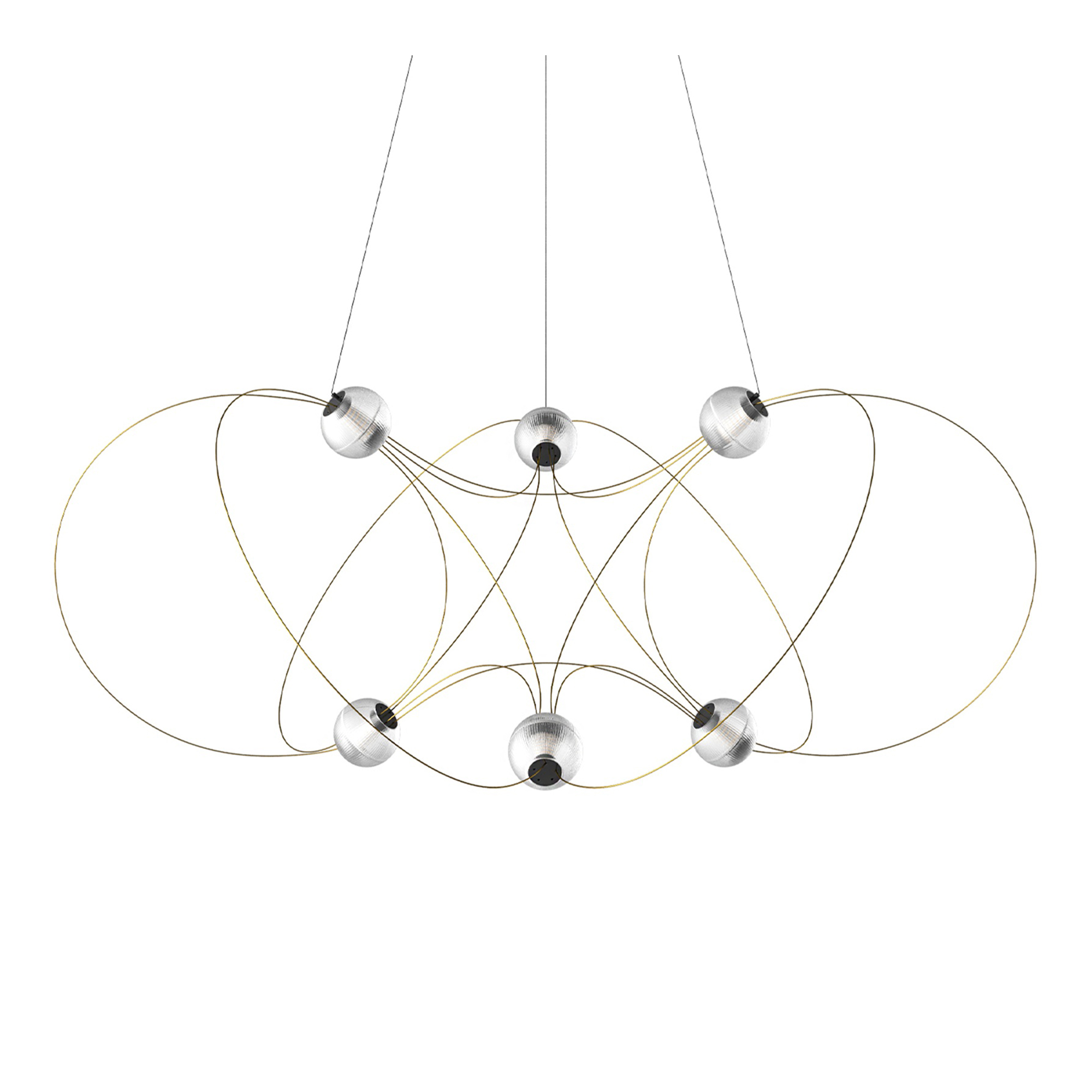 DCWéditions - Munari 6 Pendant lamp Partially Assembled Ø120 cm H45 cm – Black & Gold - Pendellampor - Lutz Pankow - Guld,Svart | Belysning - Taklampor - Pendellampor | Möbelexperten