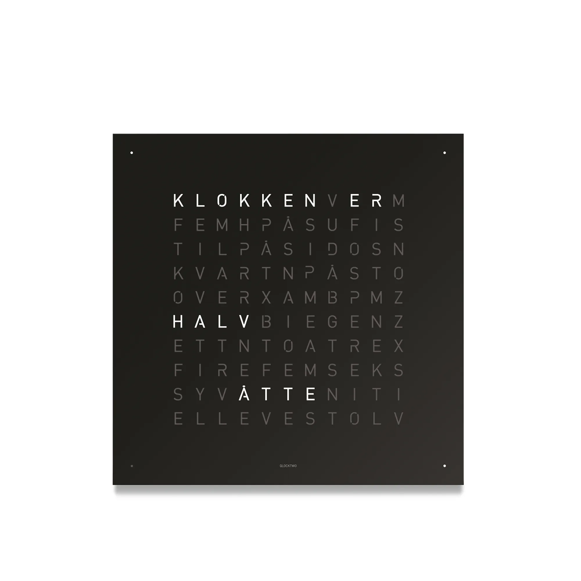 Qlocktwo Earth 45 Stainless Steel, Black Pepper