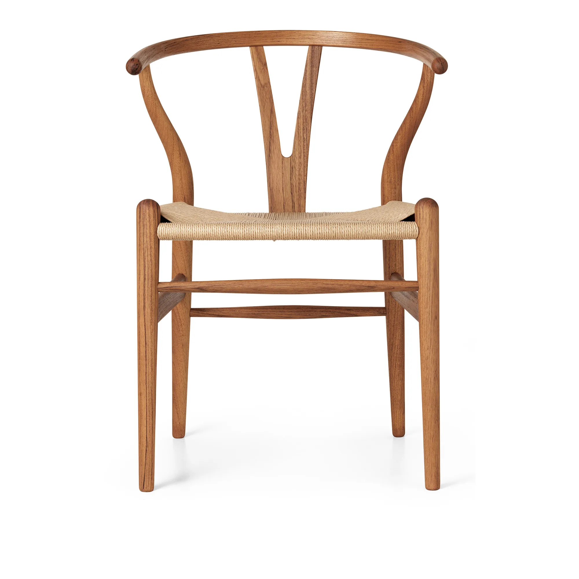 CH24 Y-stolen teak/naturflätat papperssnöre