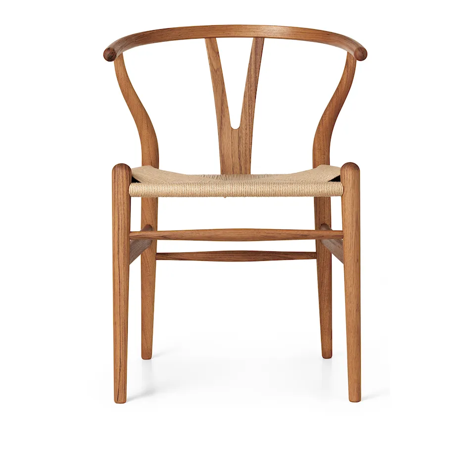 CH24 Y-stolen teak/naturflätat papperssnöre